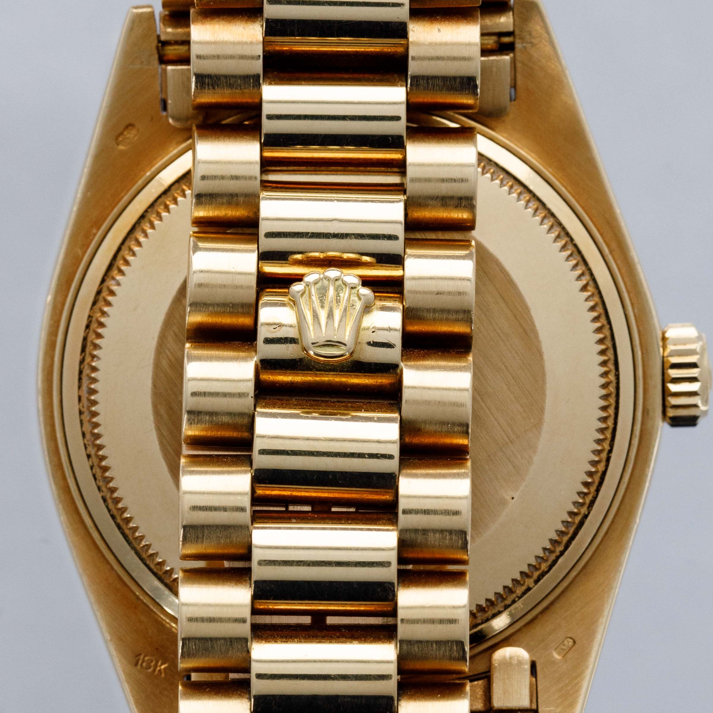 Rolex Day-Date 1803 Green Stella Dial 18k YG | Auctions | Loupe This