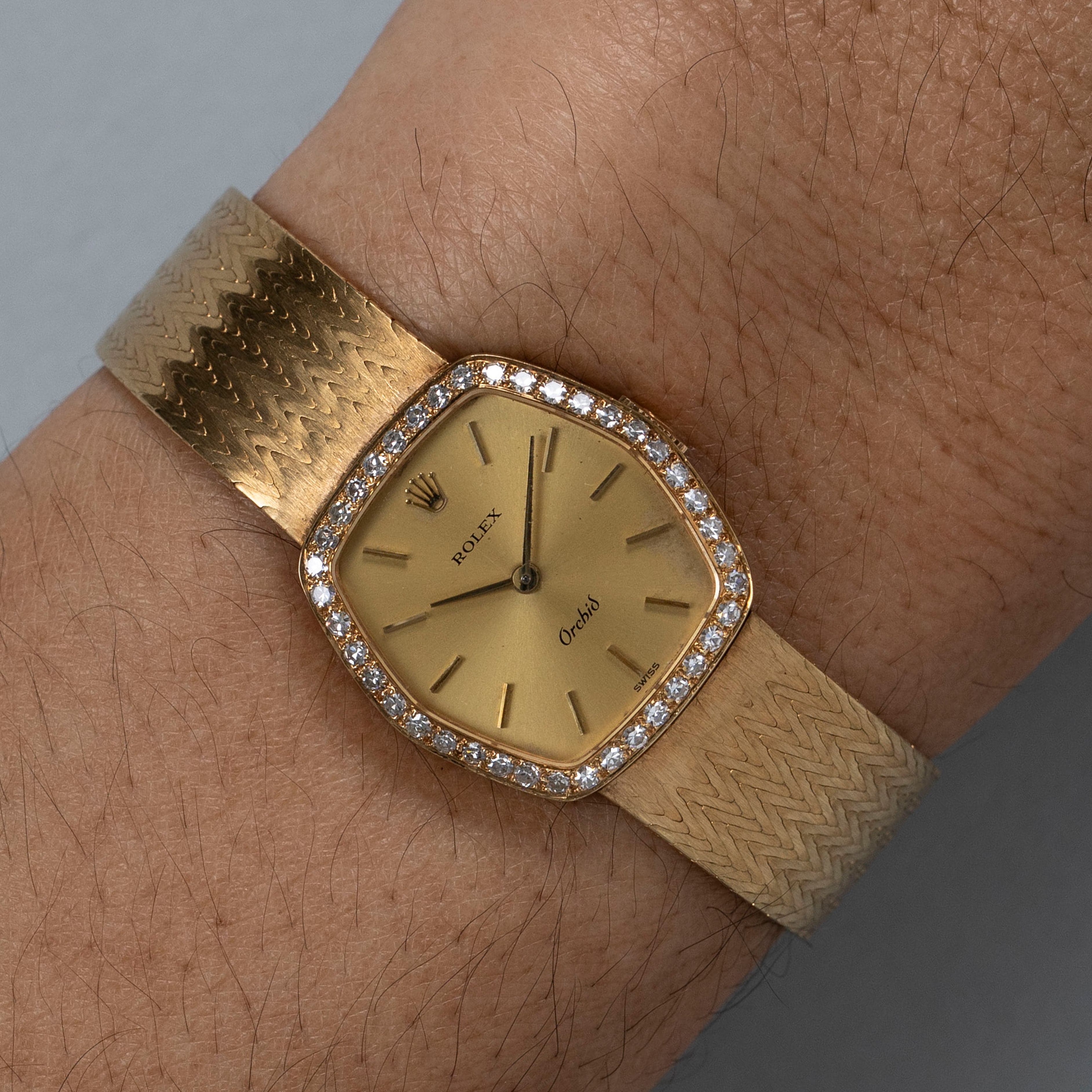 アンティークロザリオꕤsterlingꕤD Rolex Orchid 2664 Diamond Bezel 18K YG | Auctions | Loupe This