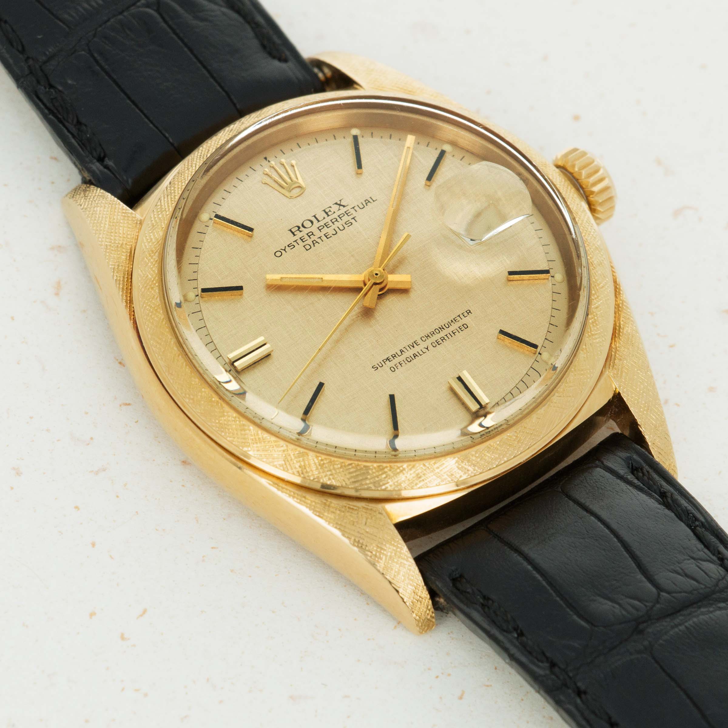 Rolex Datejust Florentine Finish 1602 Yellow Gold Auctions