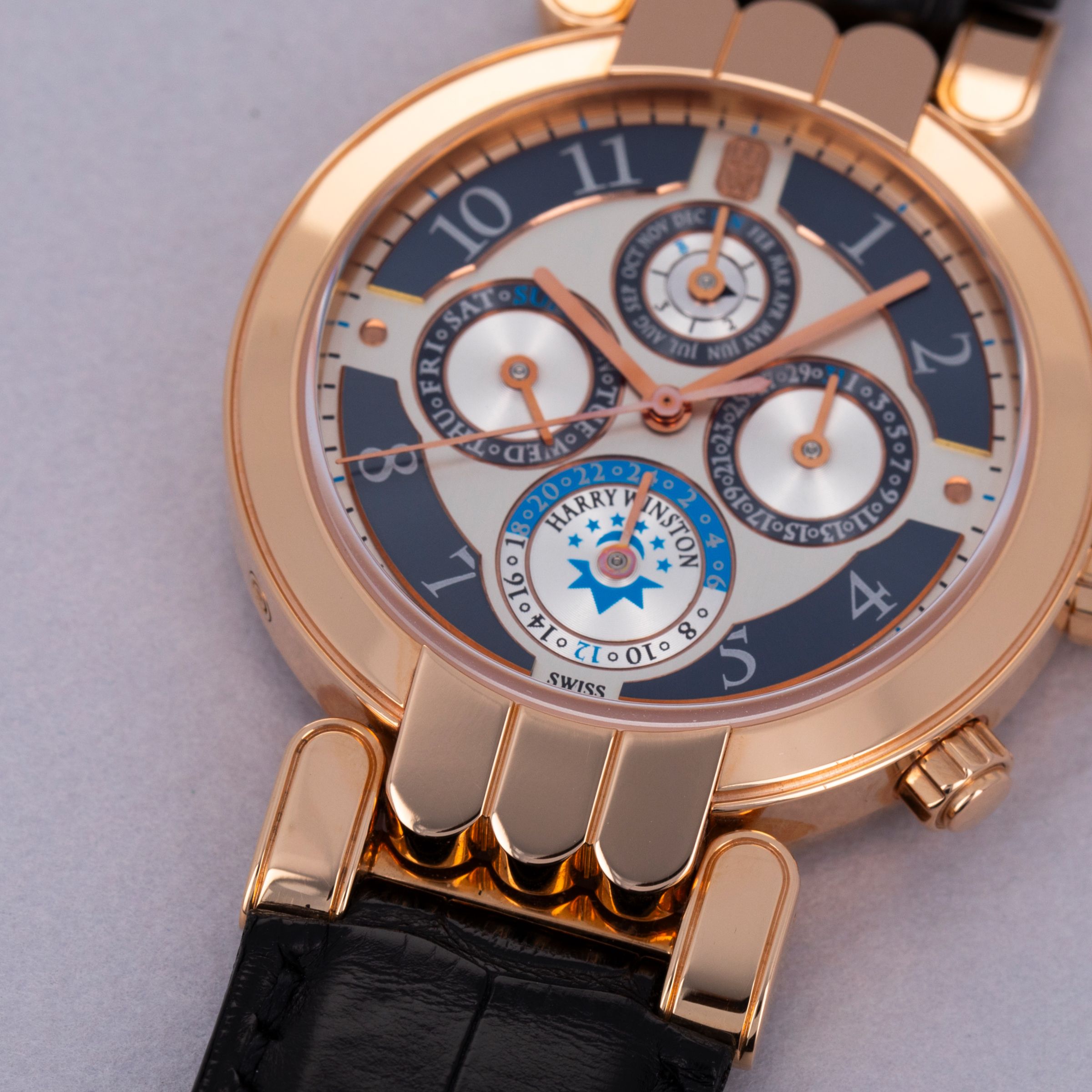 Harry Winston Premier Perpetual Calendar Timezone 200-MAWPC38 18k