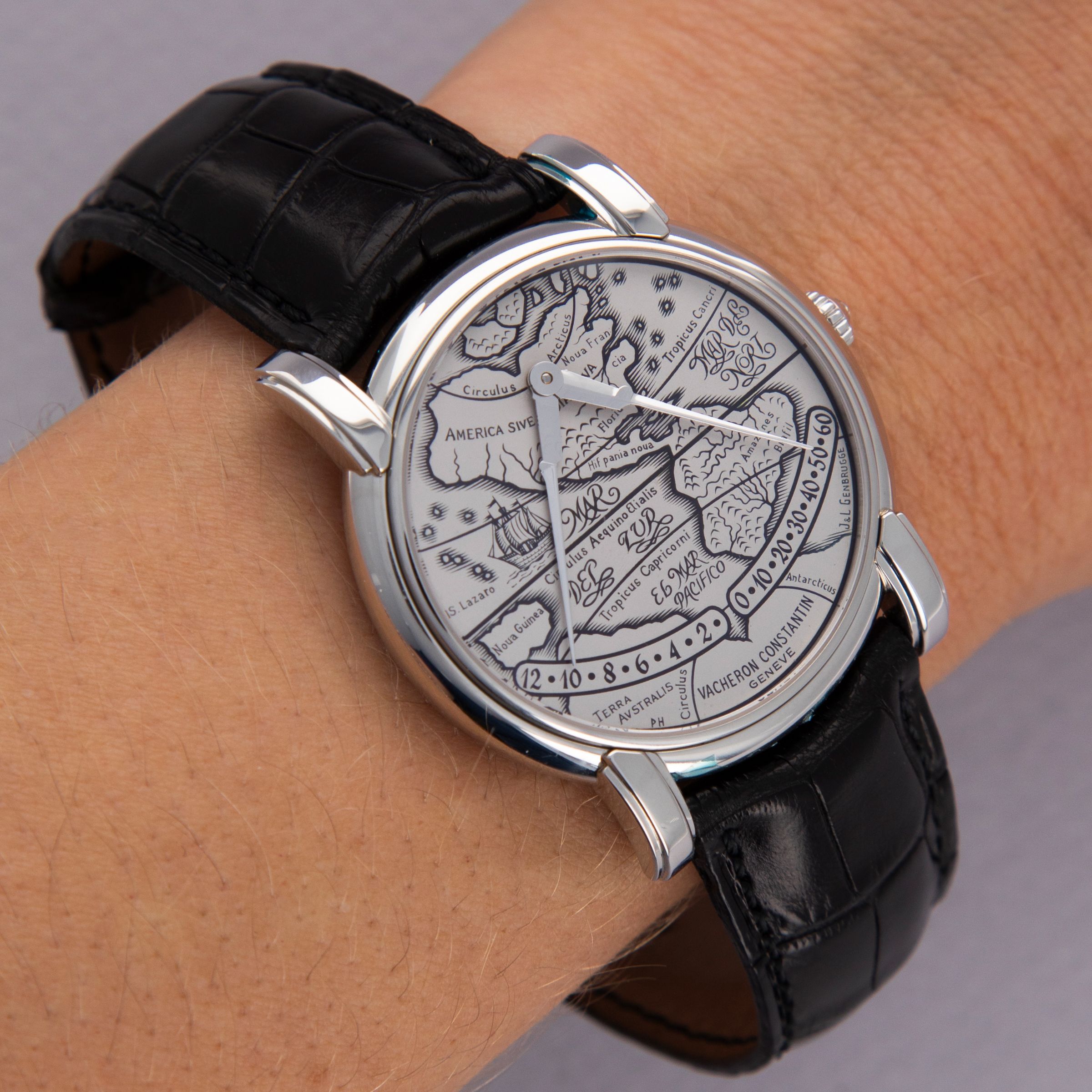 Vacheron Constantin Mercator 43050 Americas Map Platinum Box and Papers Auctions Loupe This