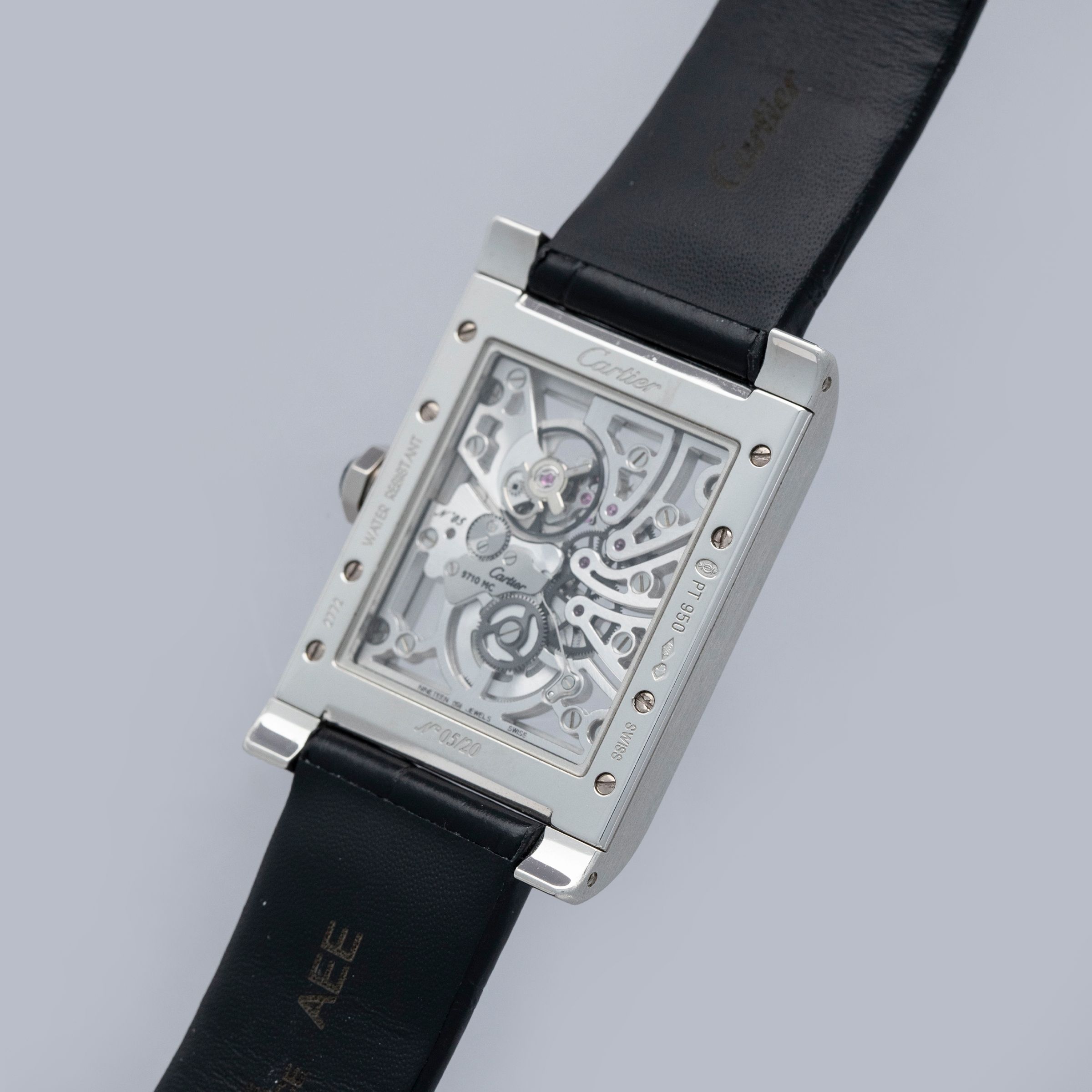 Cartier CPCP Tank a Vis Squelette 2772 Platinum | Auctions | Loupe
