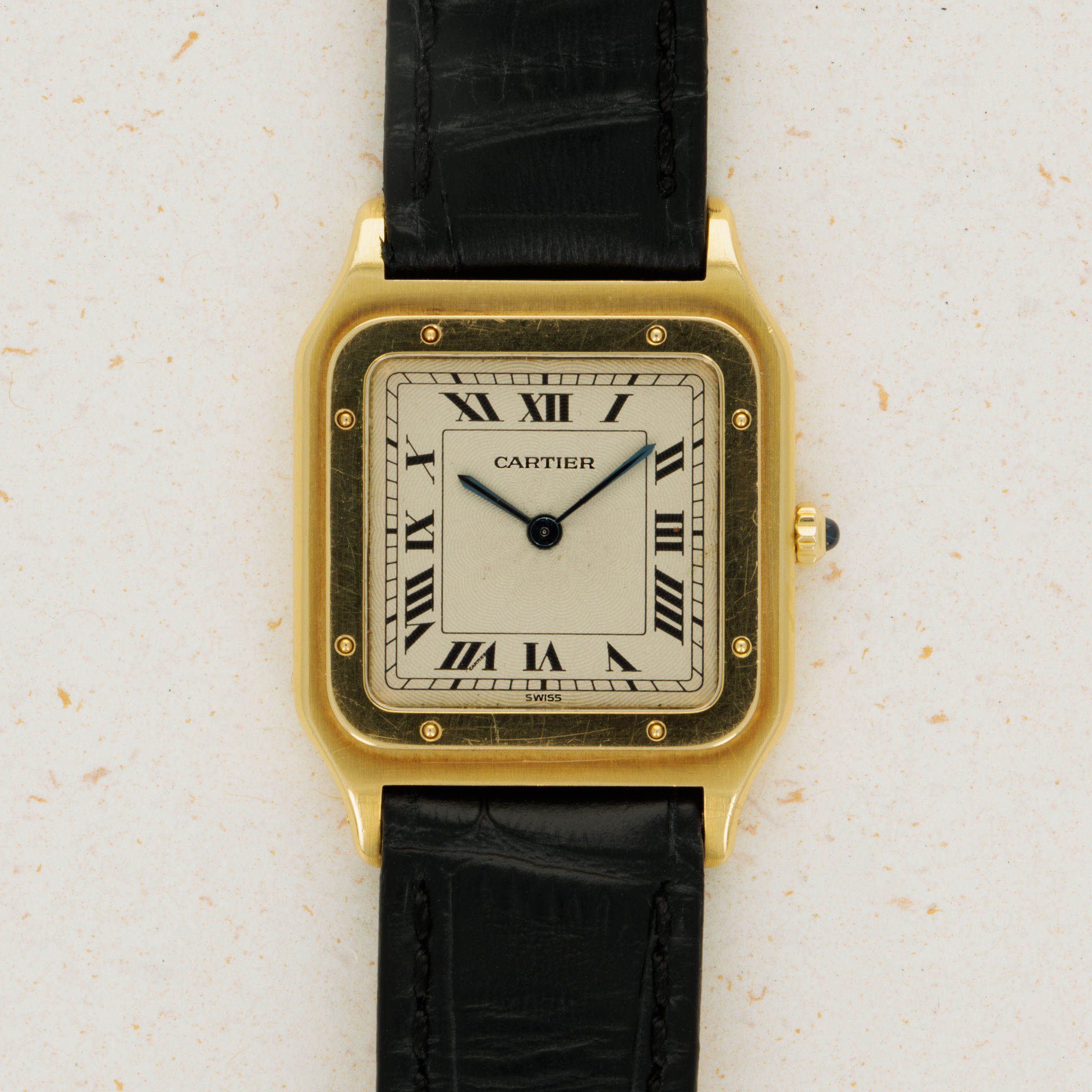 Cartier Santos Dumont 1576 18k YG Auctions Loupe This