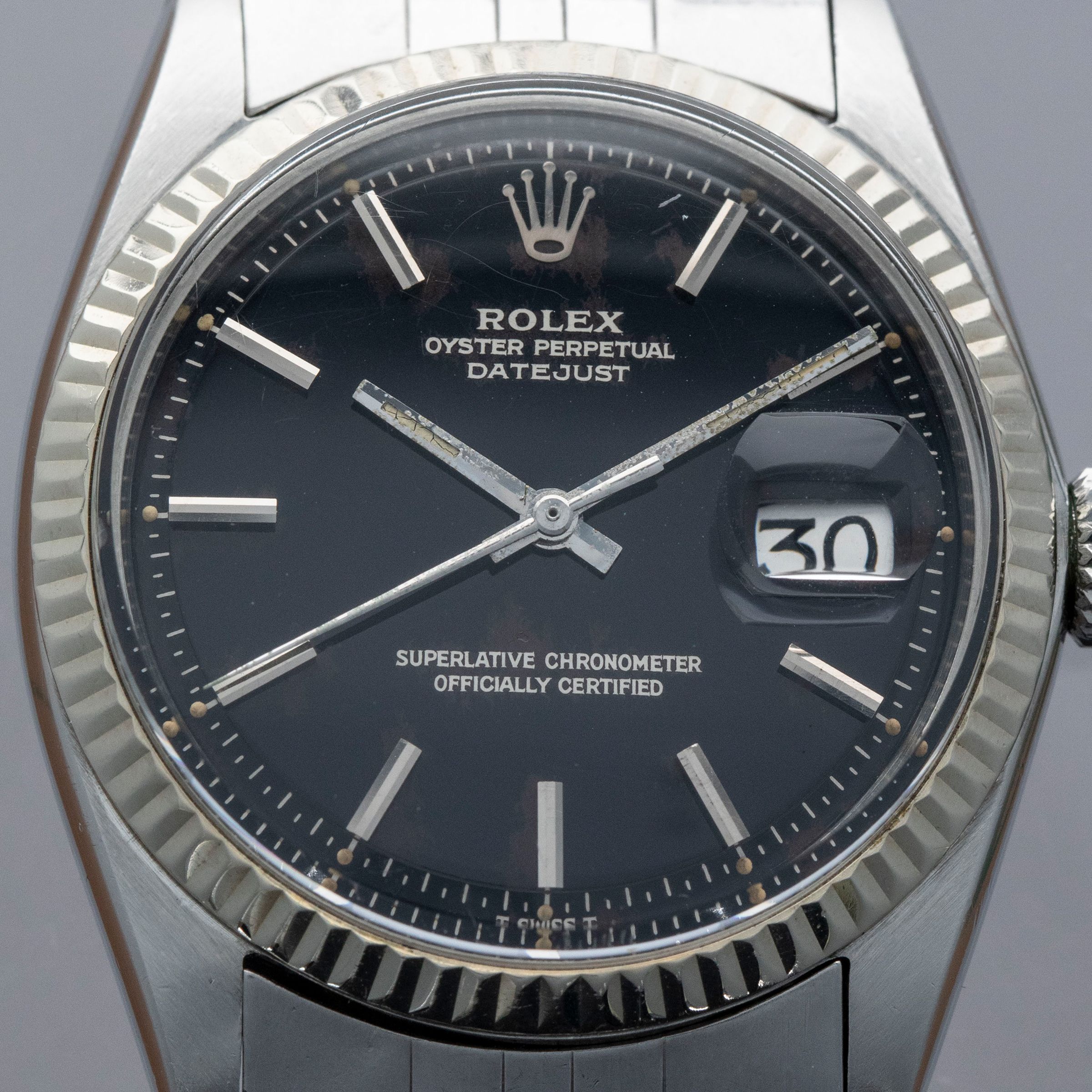 Rolex Datejust 1601 Black Gilt Dial | Auctions | Loupe This