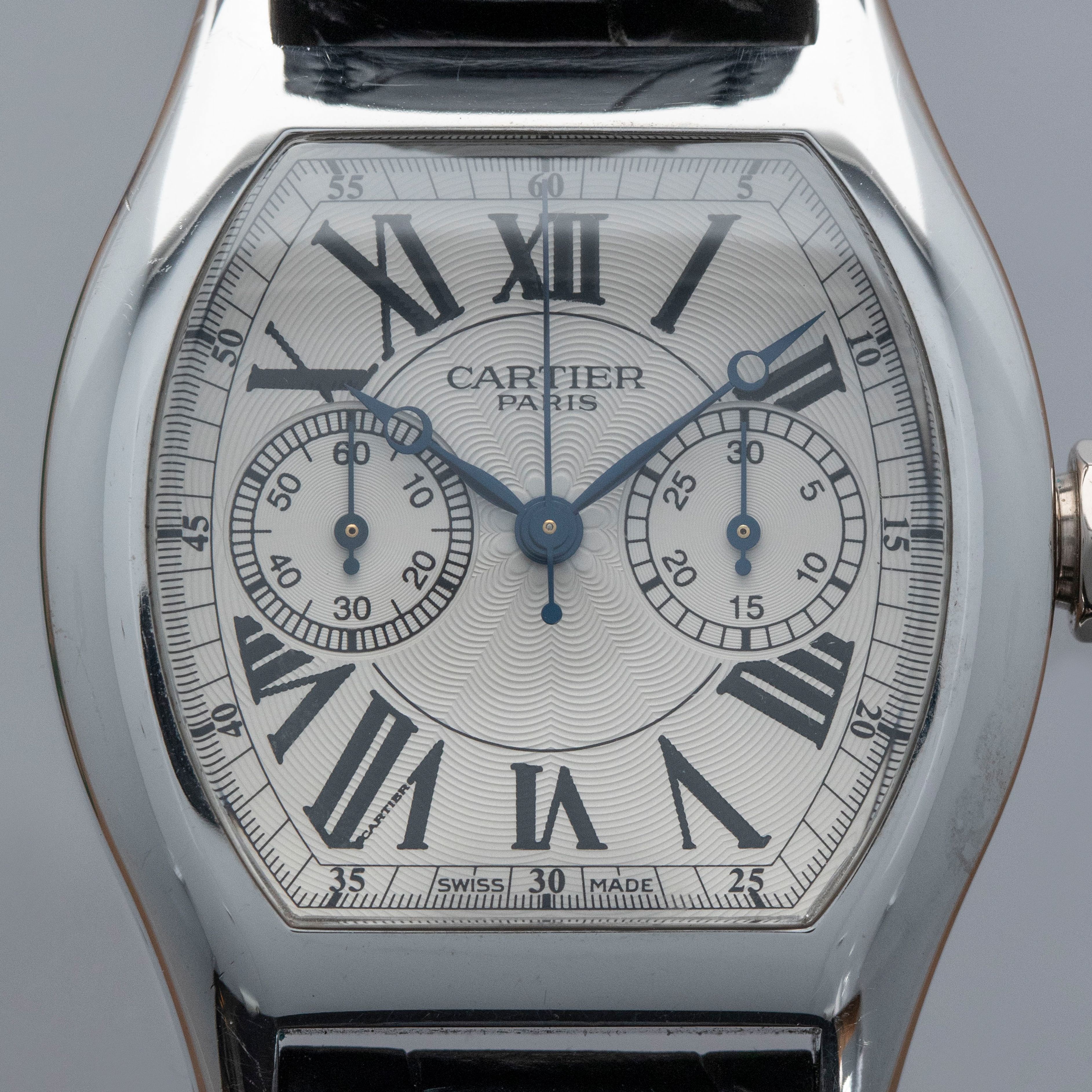 CARTIER CPCP TORTUE XL MONOPOUSSOIR CHRONOGRAPH 2714 18k WG
