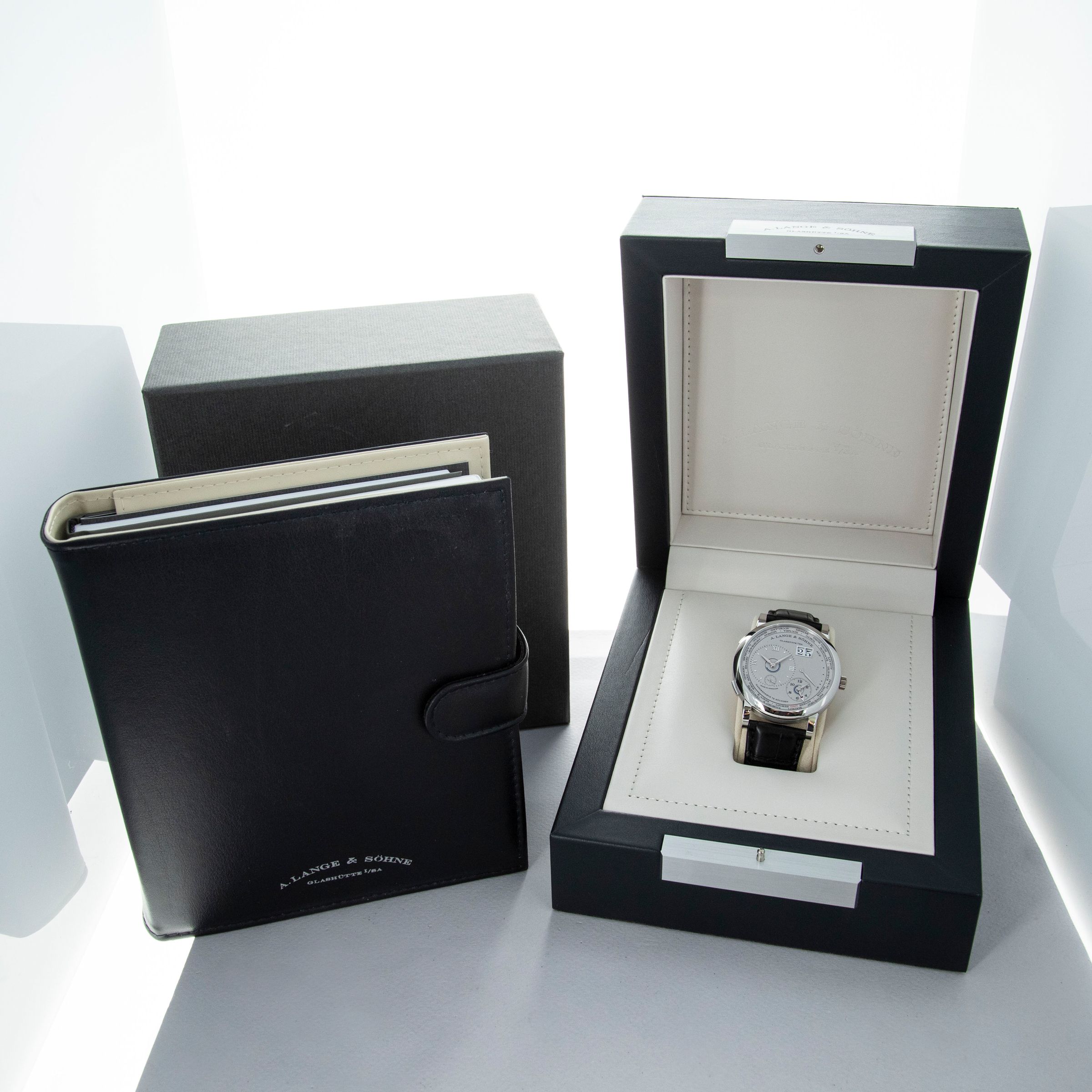 A. Lange & Söhne Lange 1 Time Zone 136.025 Rhodium Dial