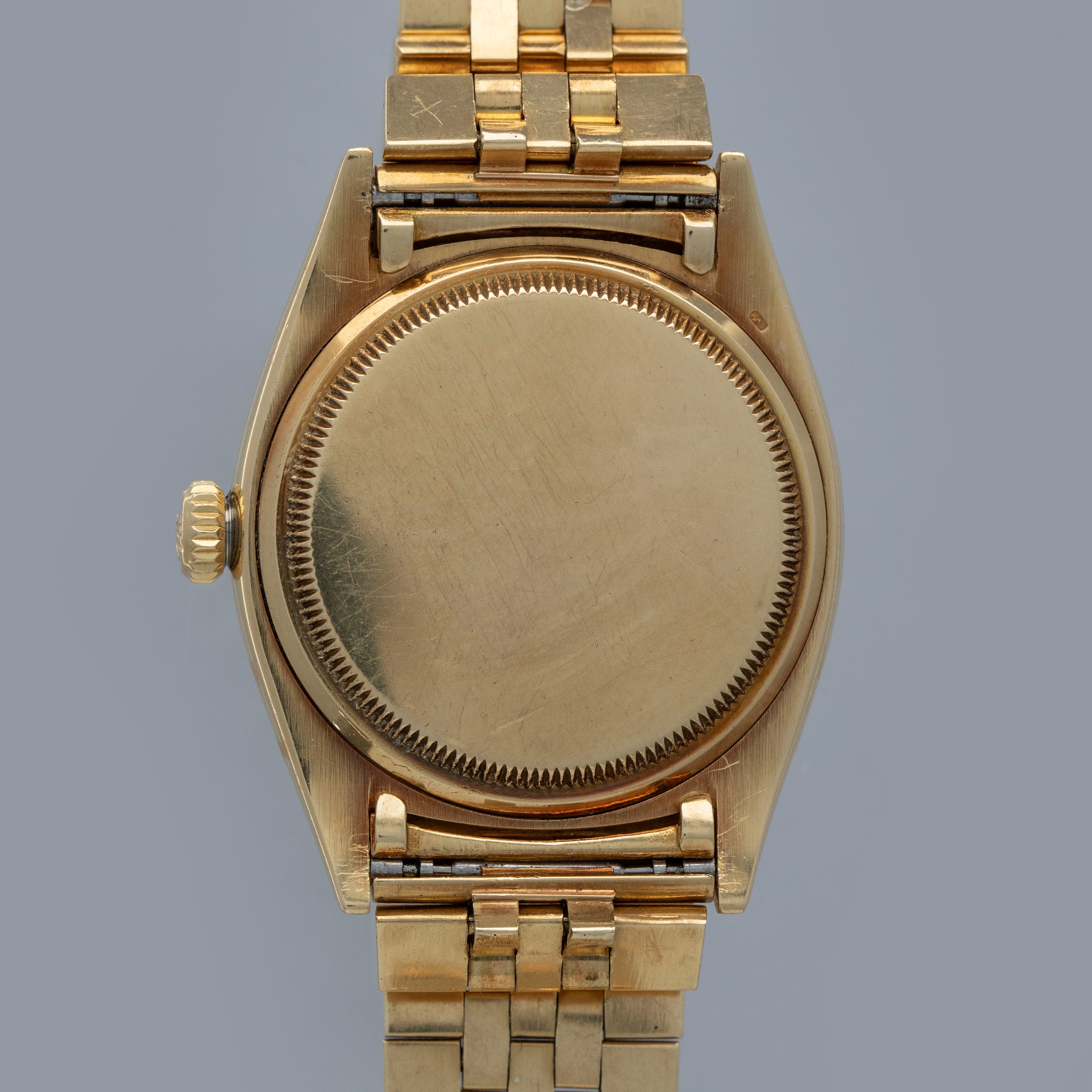 Rolex Datejust 6605 Ovettone 18k YG Full Box and Papers Set