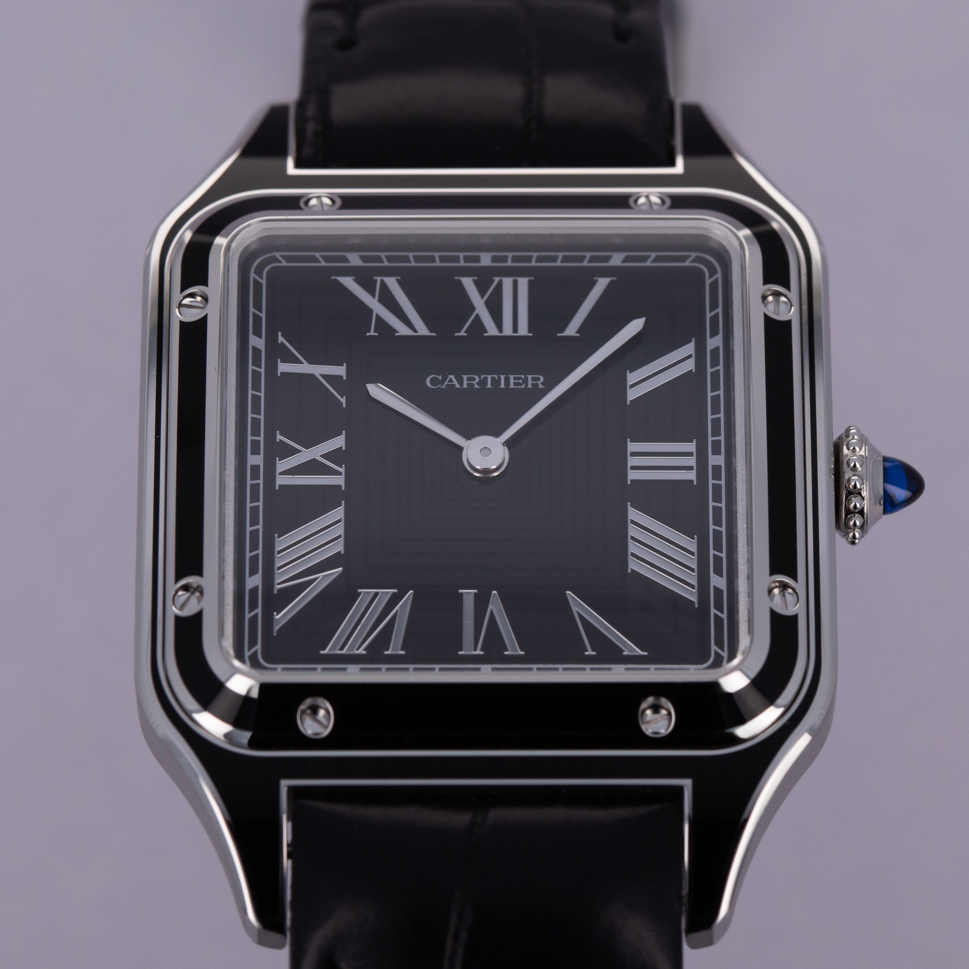 Cartier Santos Dumont Black Lacquered Steel Case WSSA0046 Cartier Santos Dumont Black Lacquered Steel Case WSSA0046