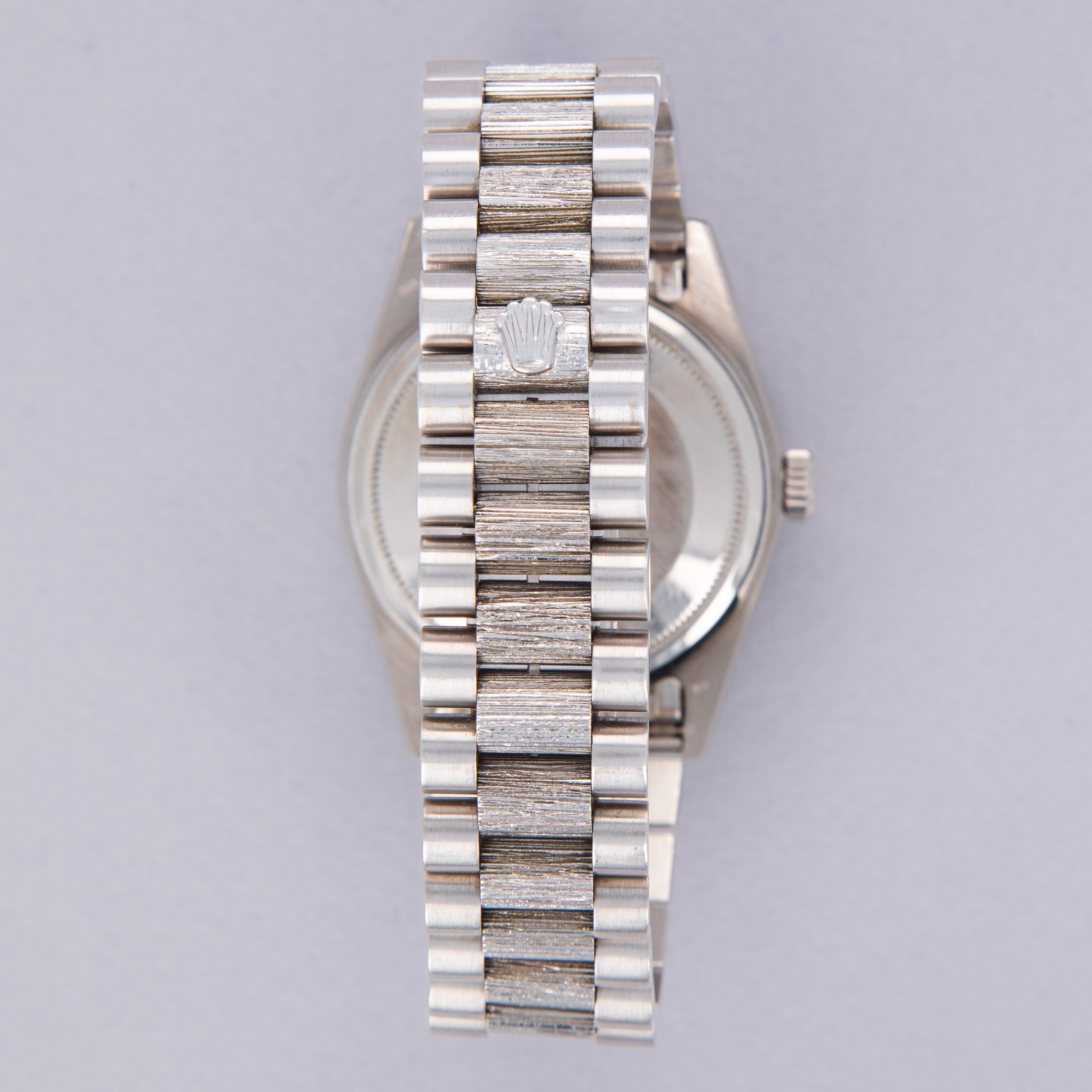 Rolex Day-Date 18049 Diamond Dial and Bezel Bark Bracelet 18k WG