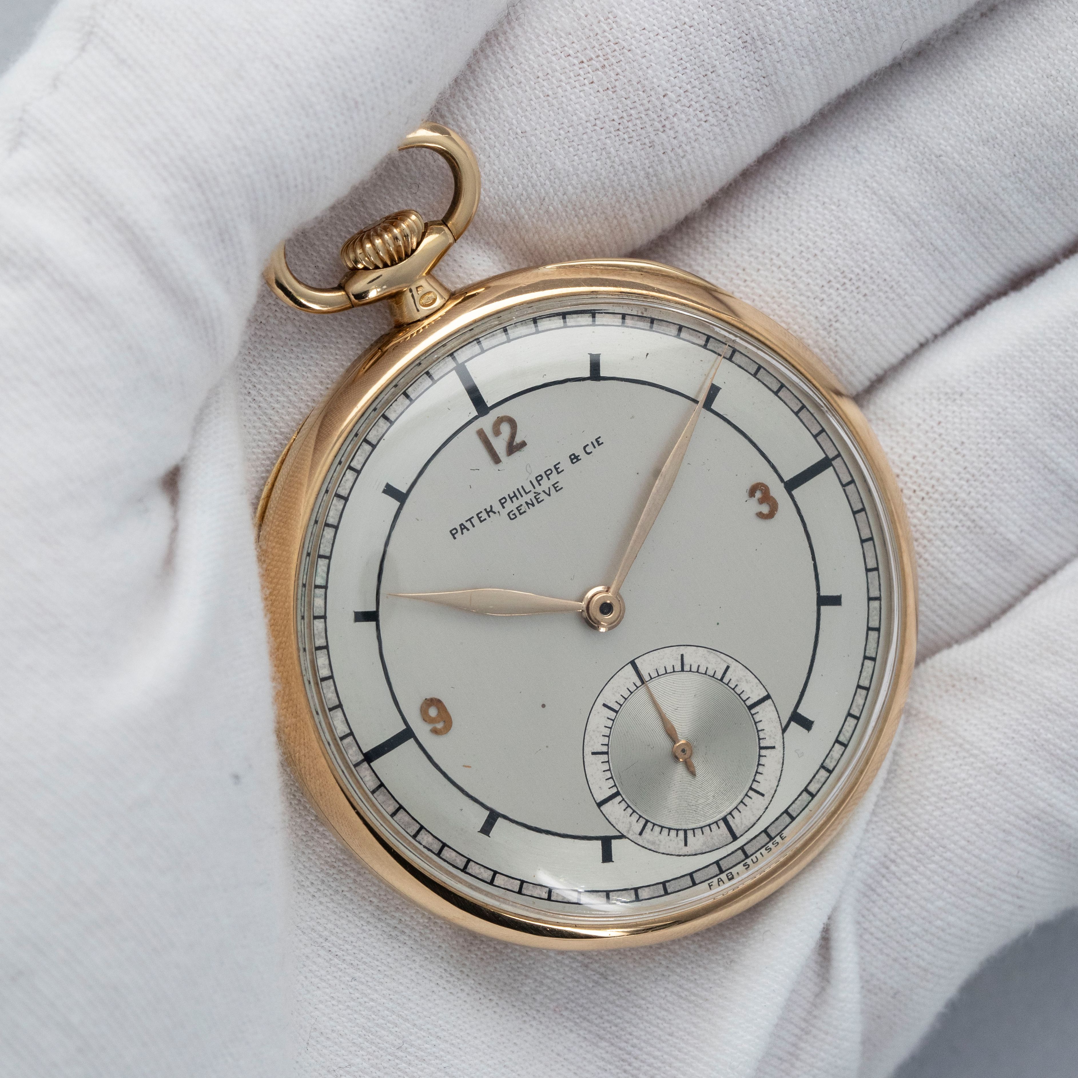 T*o様 PATEK PHILIPPE 18K 750 手巻き時計 本体 356 Patek Philippe Sector Dial Pocket Watch 18k YG with Original Box