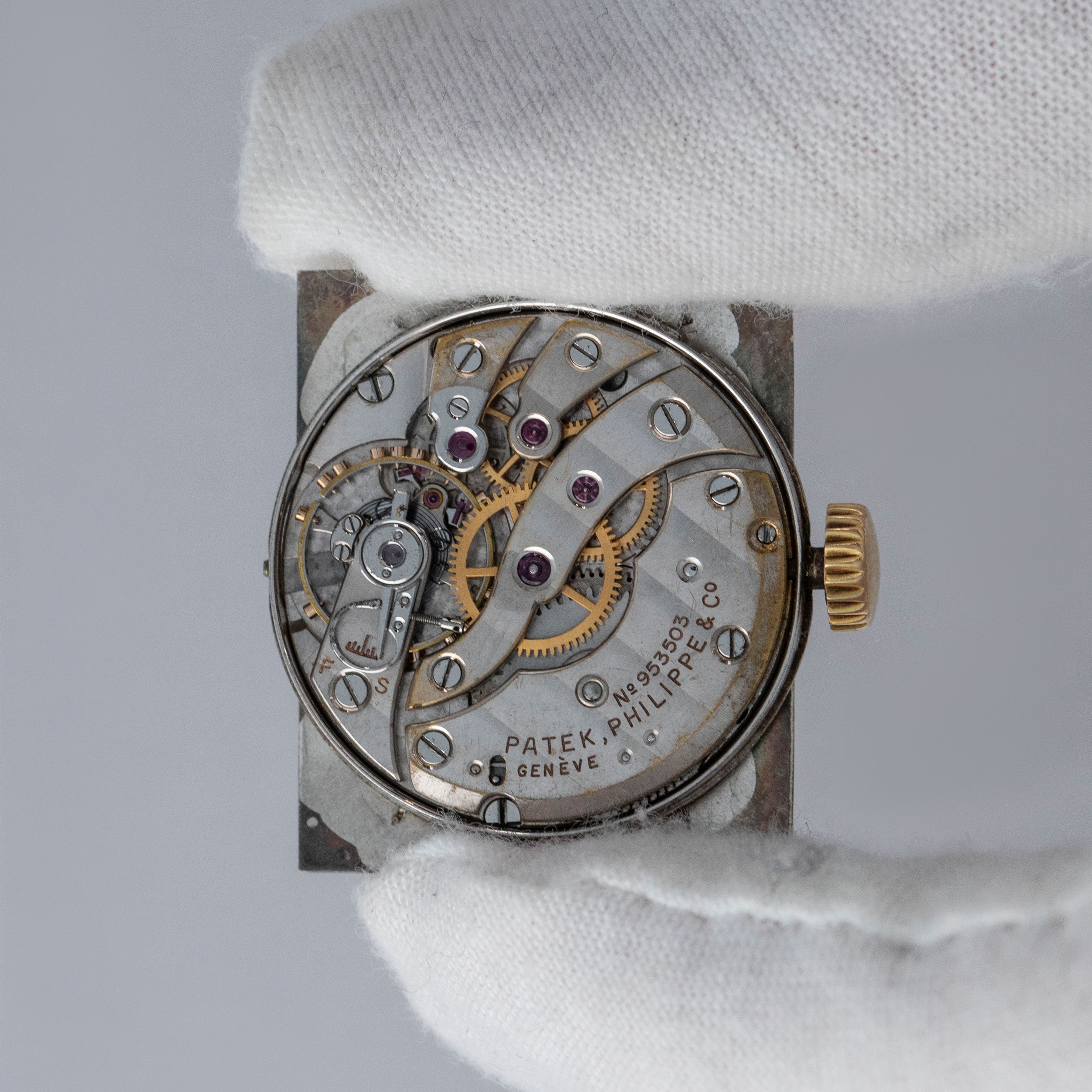 Patek Philippe Rectangular 2434J 18k YG with Extract of the