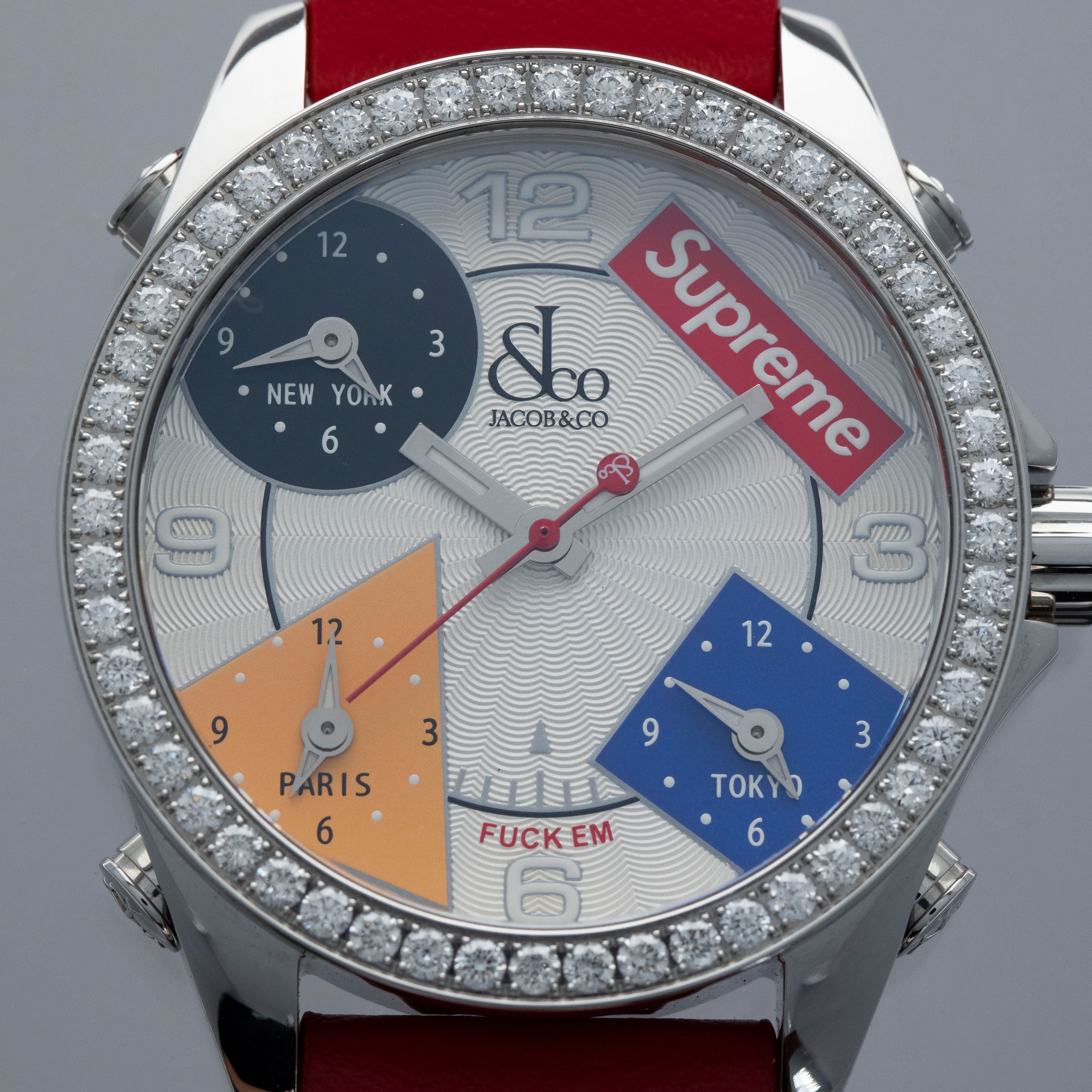 シュプリーム Jacob & Co. x Supreme Four Timezone Diamond Bezel 40mm | Auctions