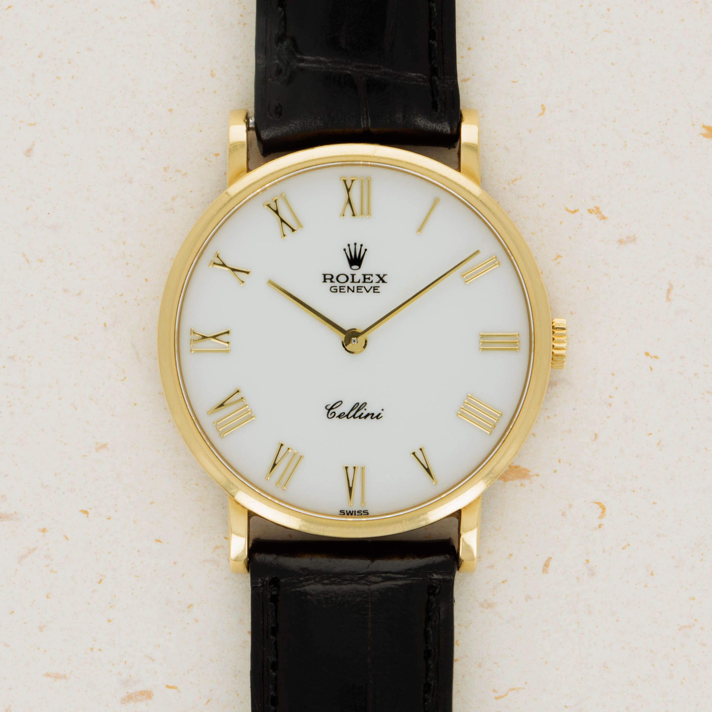 Rolex Cellini 5112 18k YG with Guarantee Auctions Loupe This