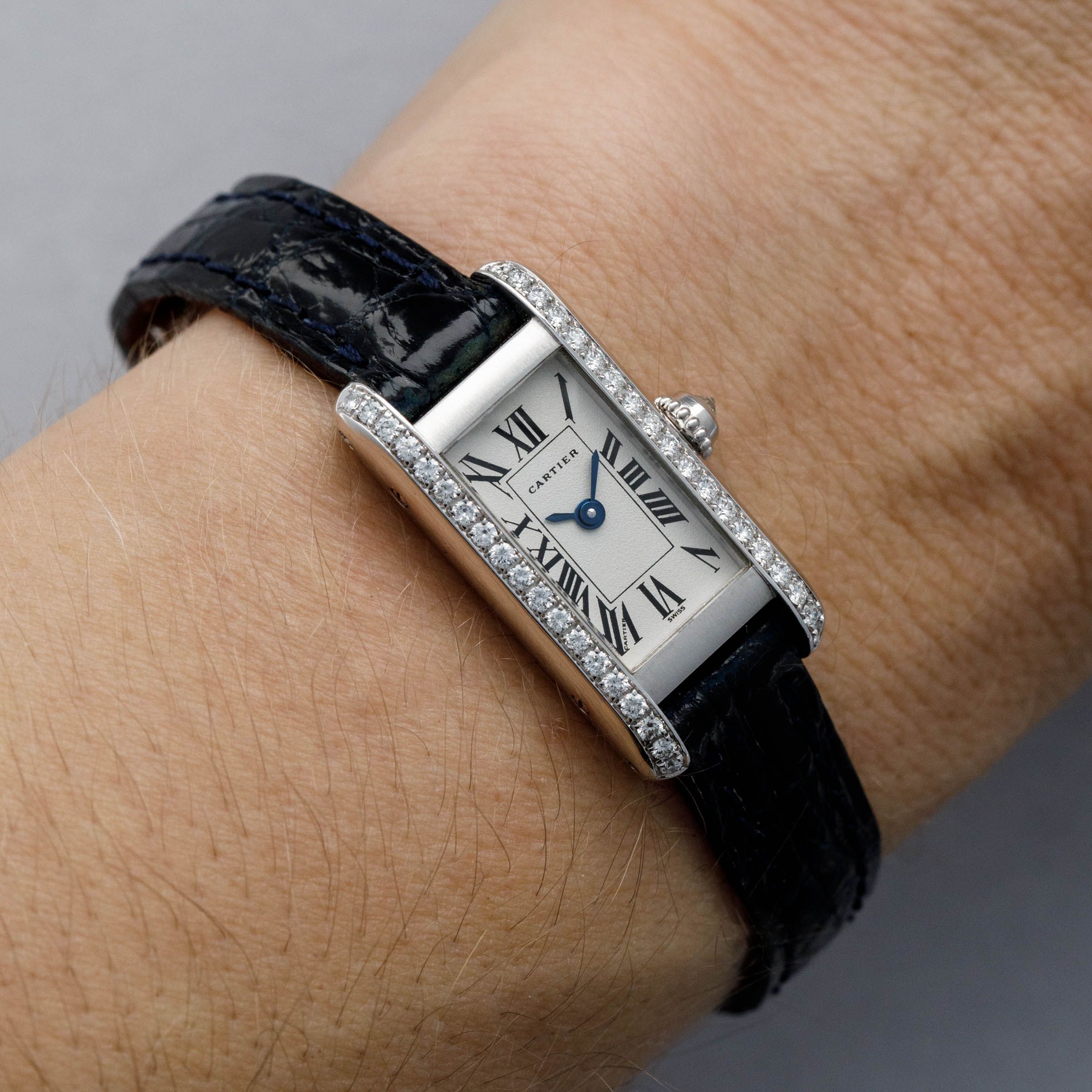 Cartier Tank Louis Mini Quartz 1381 Diamond Case and Crown 18k WG