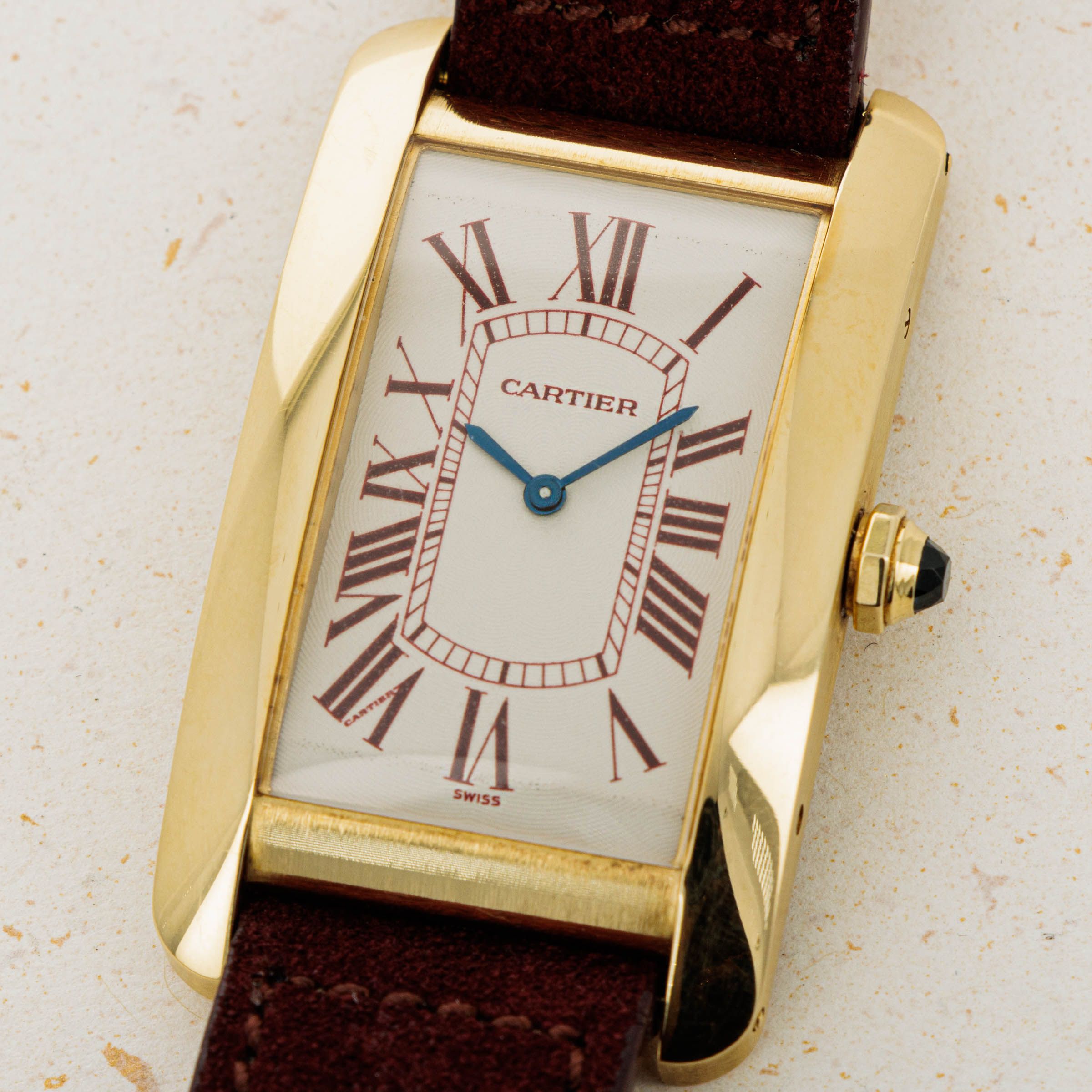 Cartier Tank Am ricaine 1735B Burgundy Dial Limited Edition for