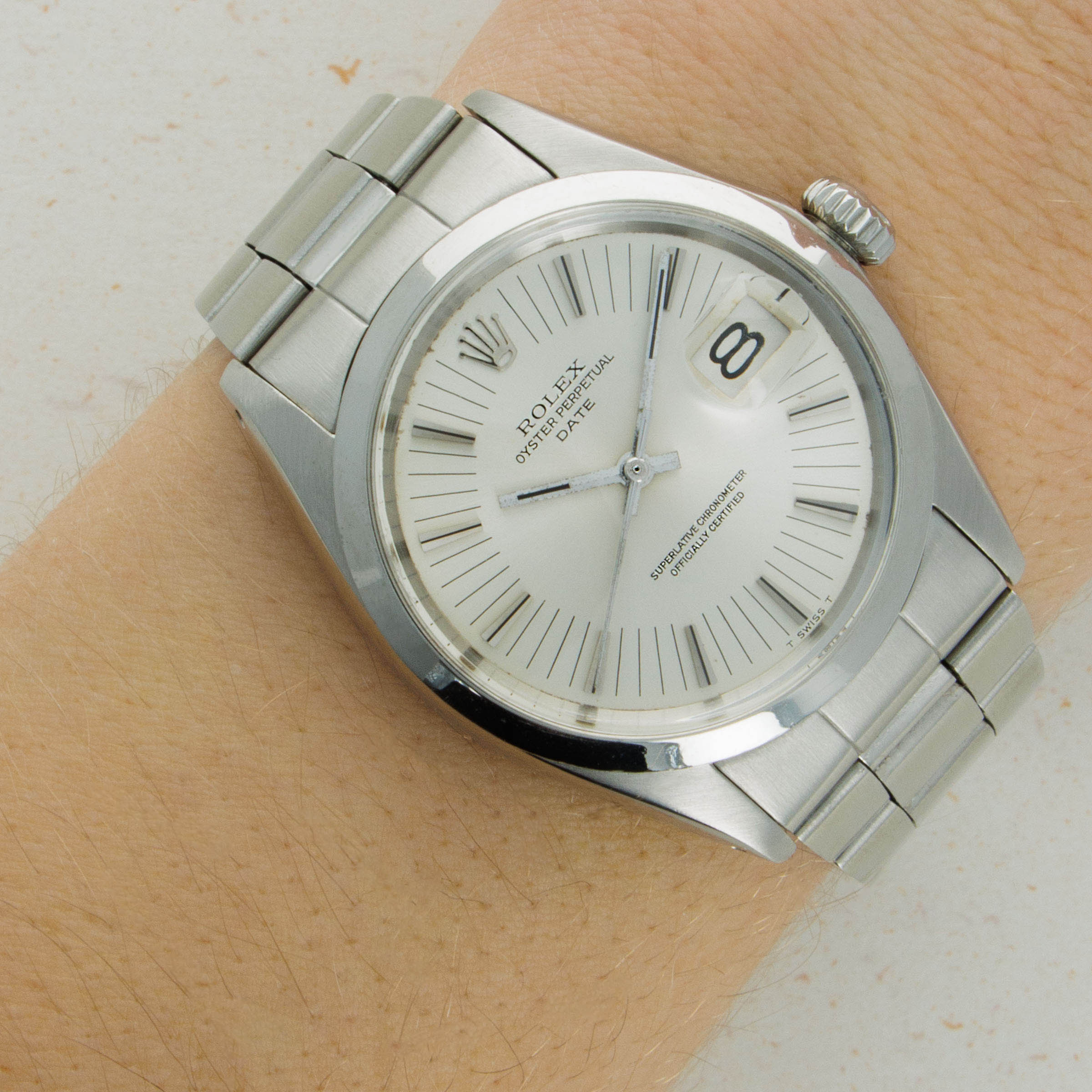 Rolex Oyster Perpetual Date 1500 Radial Dial Auctions Loupe This