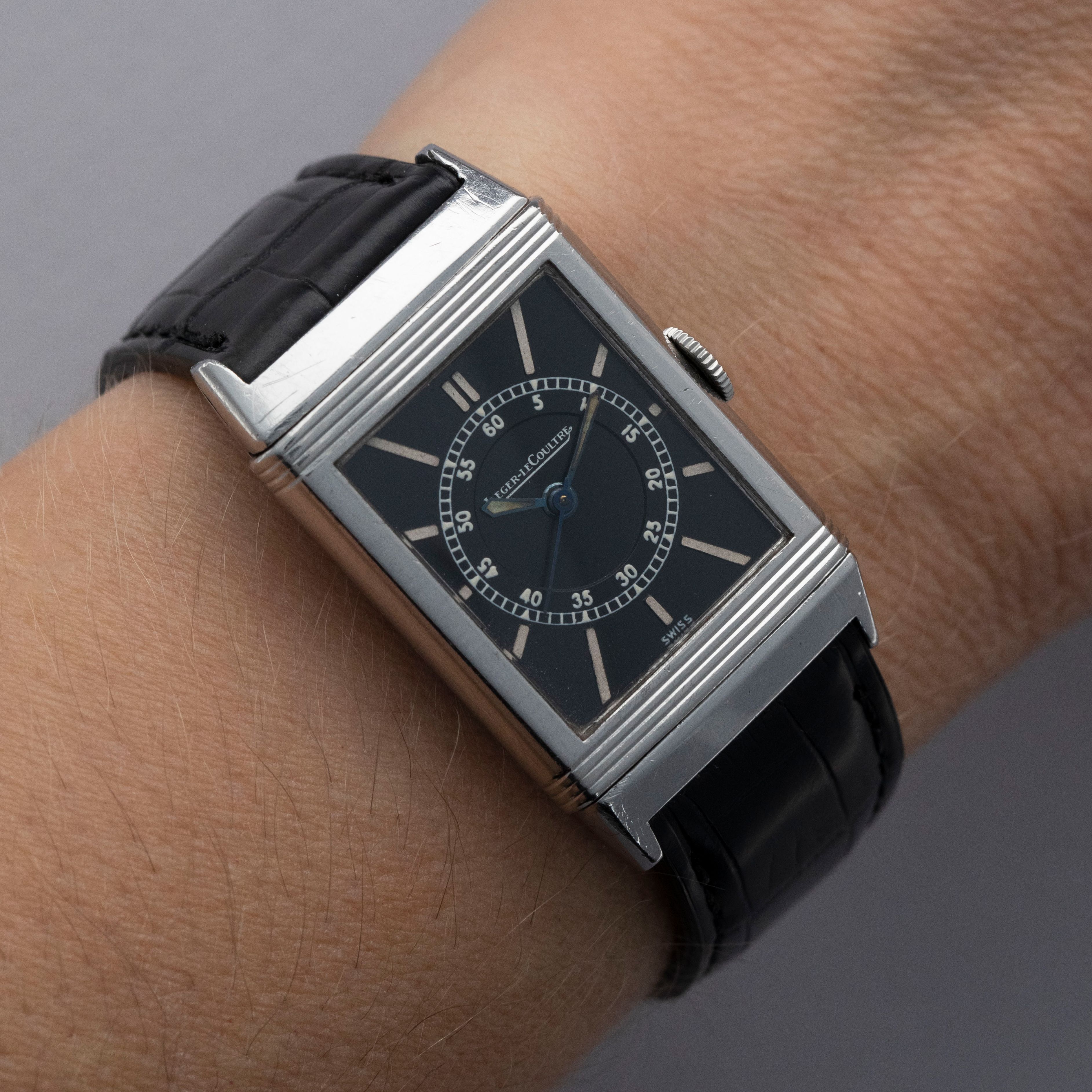 Jaeger-LeCoultre Reverso Black Dial 1930's Staybrite Steel