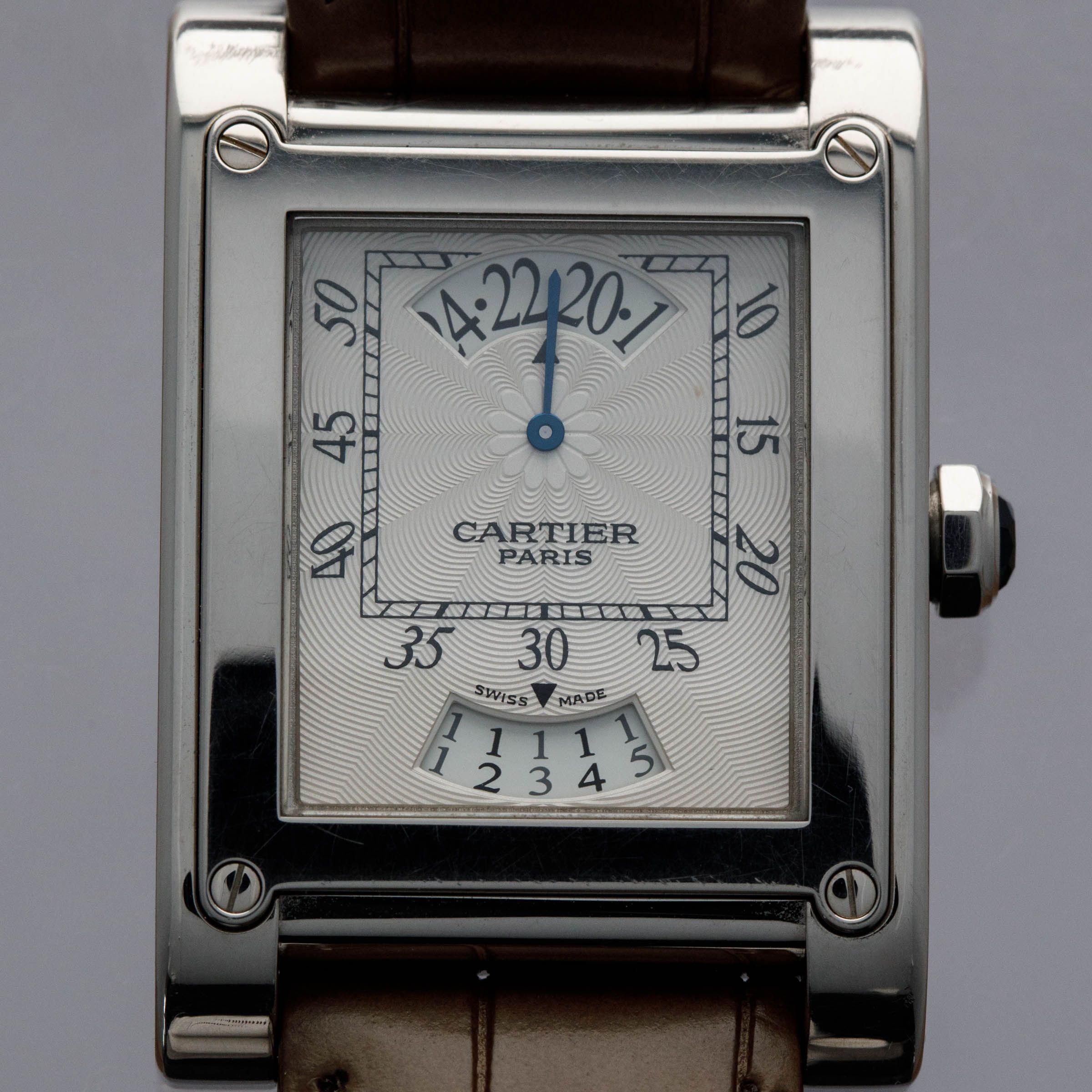 CARTIER CPCP TANK A VIS WANDERING HOURS 2554 18K WG | Auctions