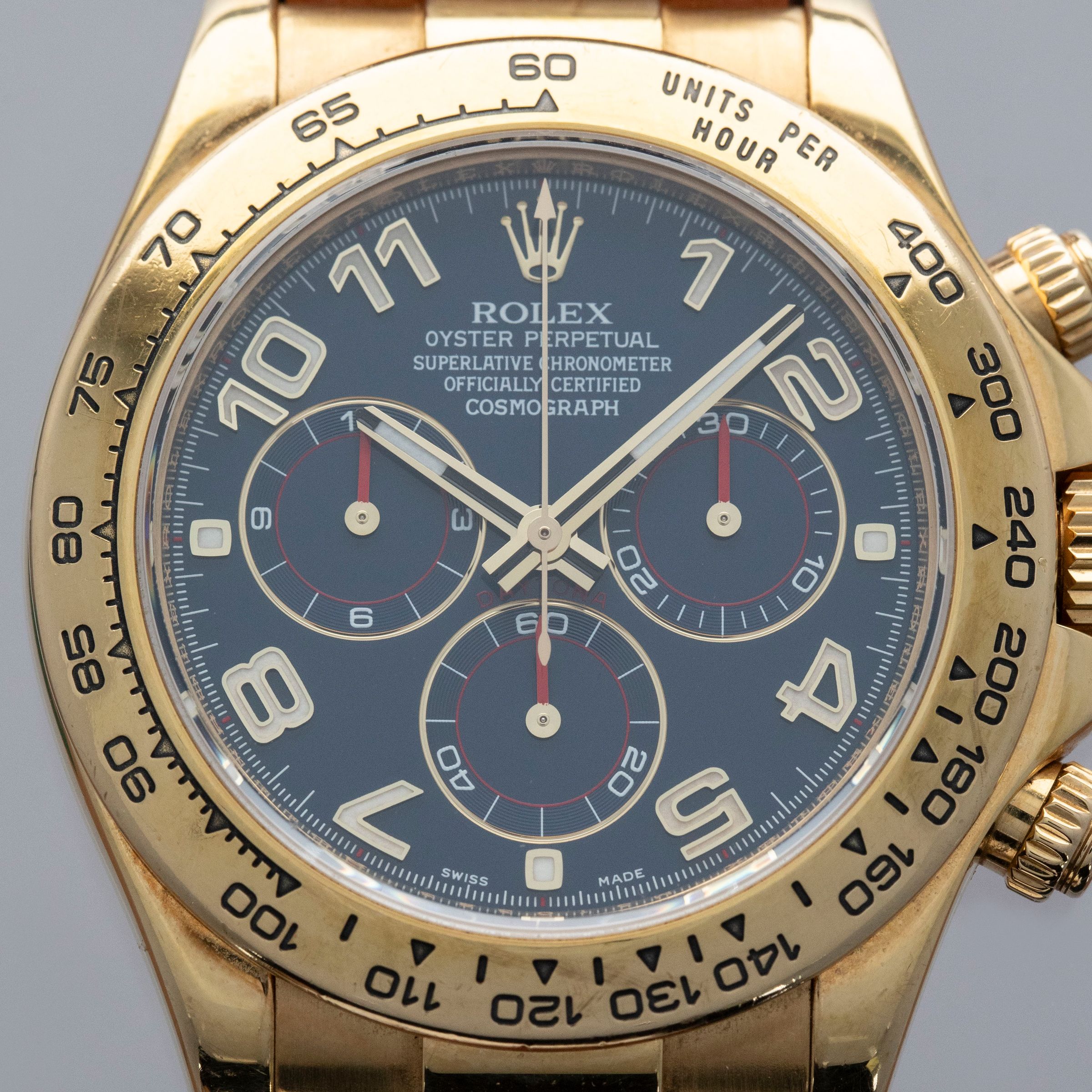 Rolex Cosmograph Daytona 116518 Blue Racing Dial 18k YG | Auctions