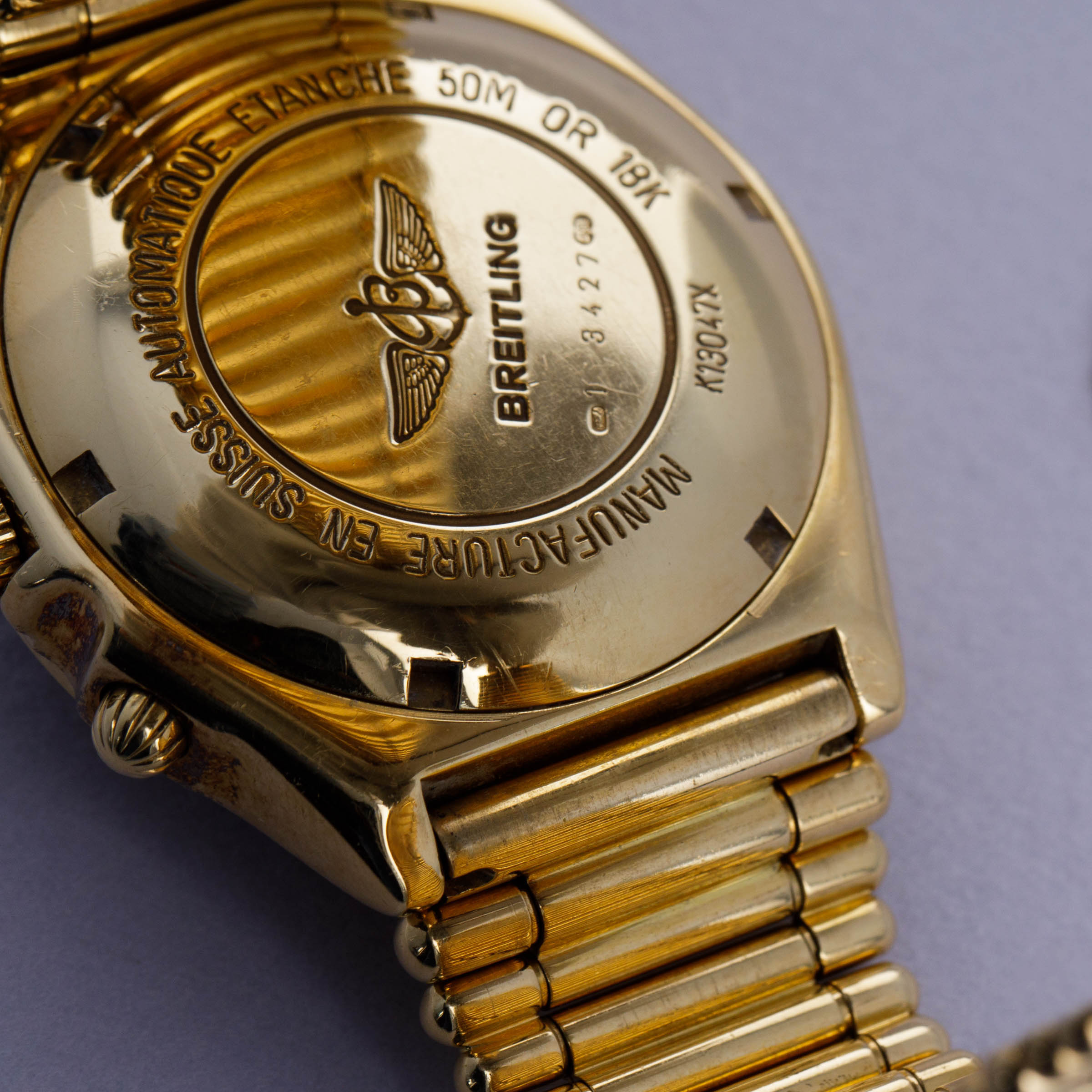 Breitling Chronomat K13047X 18k YG Bracelet Black Dial | Auctions