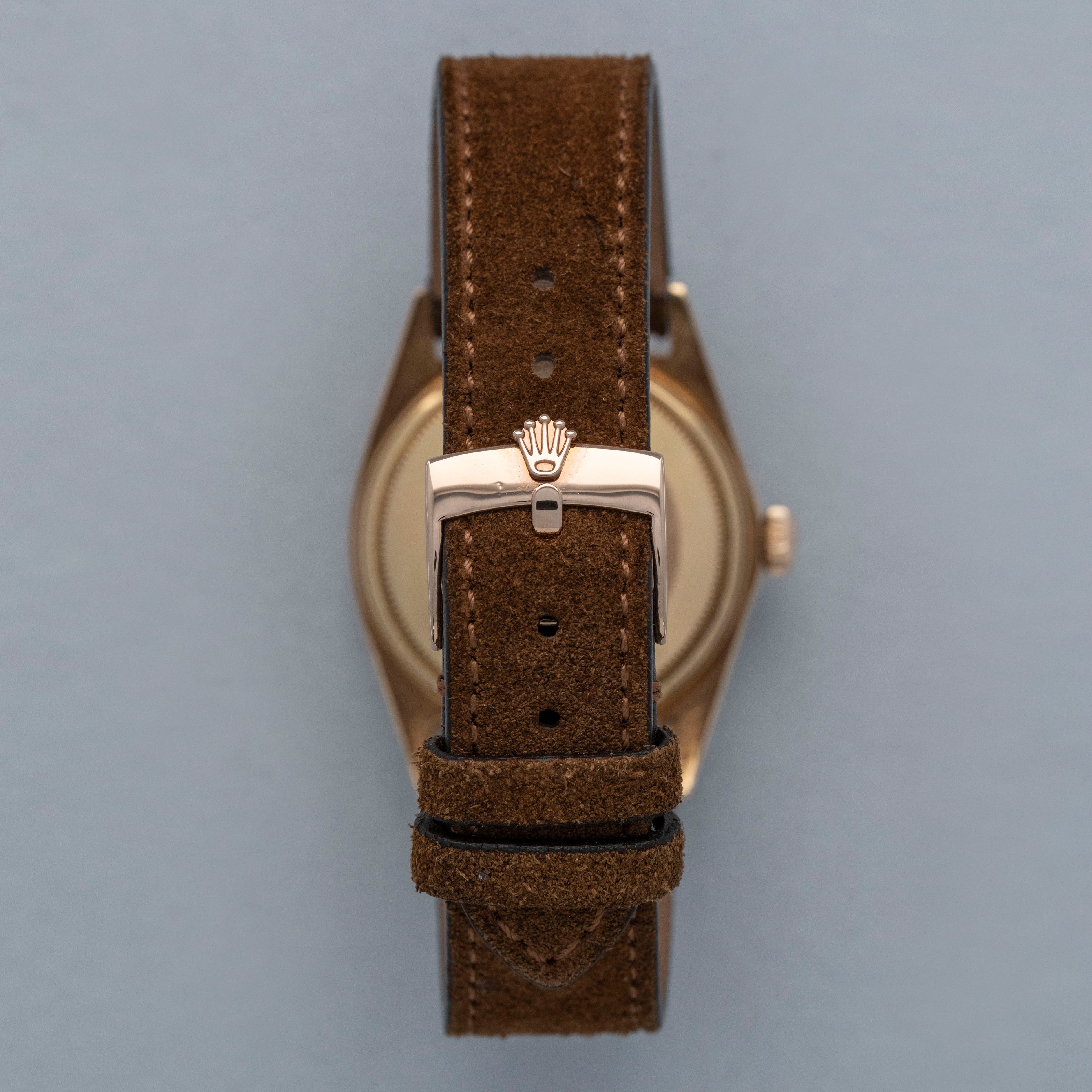 Rolex Datejust 1607 Bark Bezel Black Gilt Dial 18k RG | Auctions