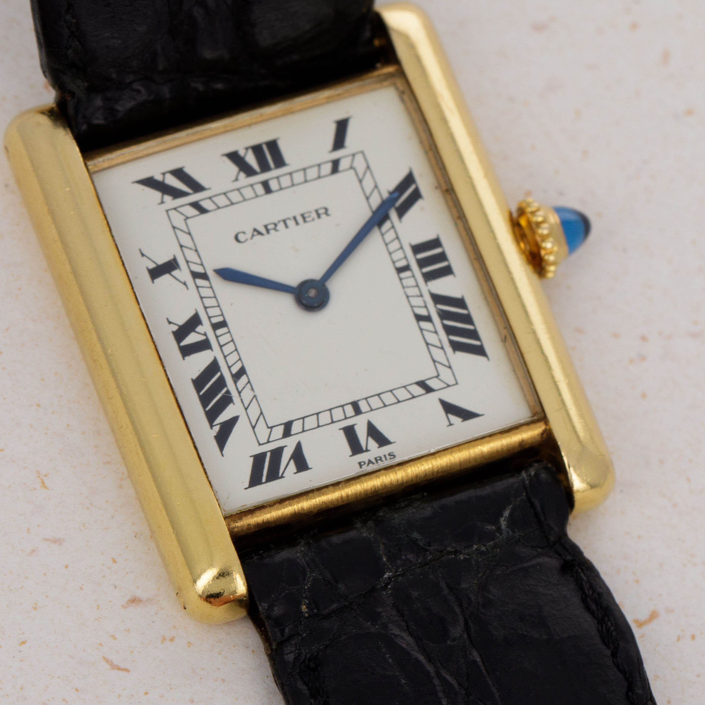 Cartier Paris Tank Louis Extra Plate 96019 18k YG Auctions