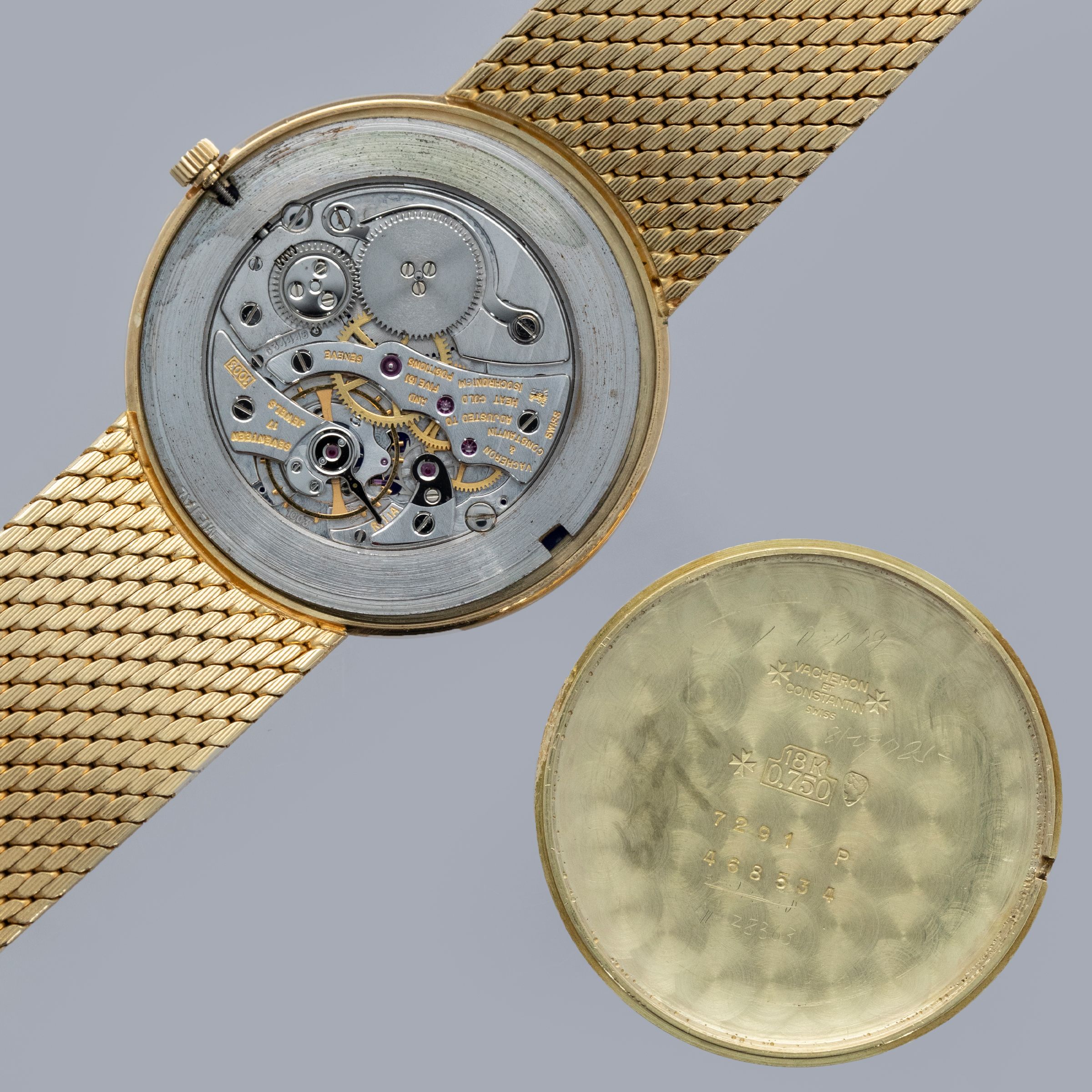 VACHERON CONSTANTIN 7291 P MANUAL WIND INTEGRATED BRACELET LAPIS