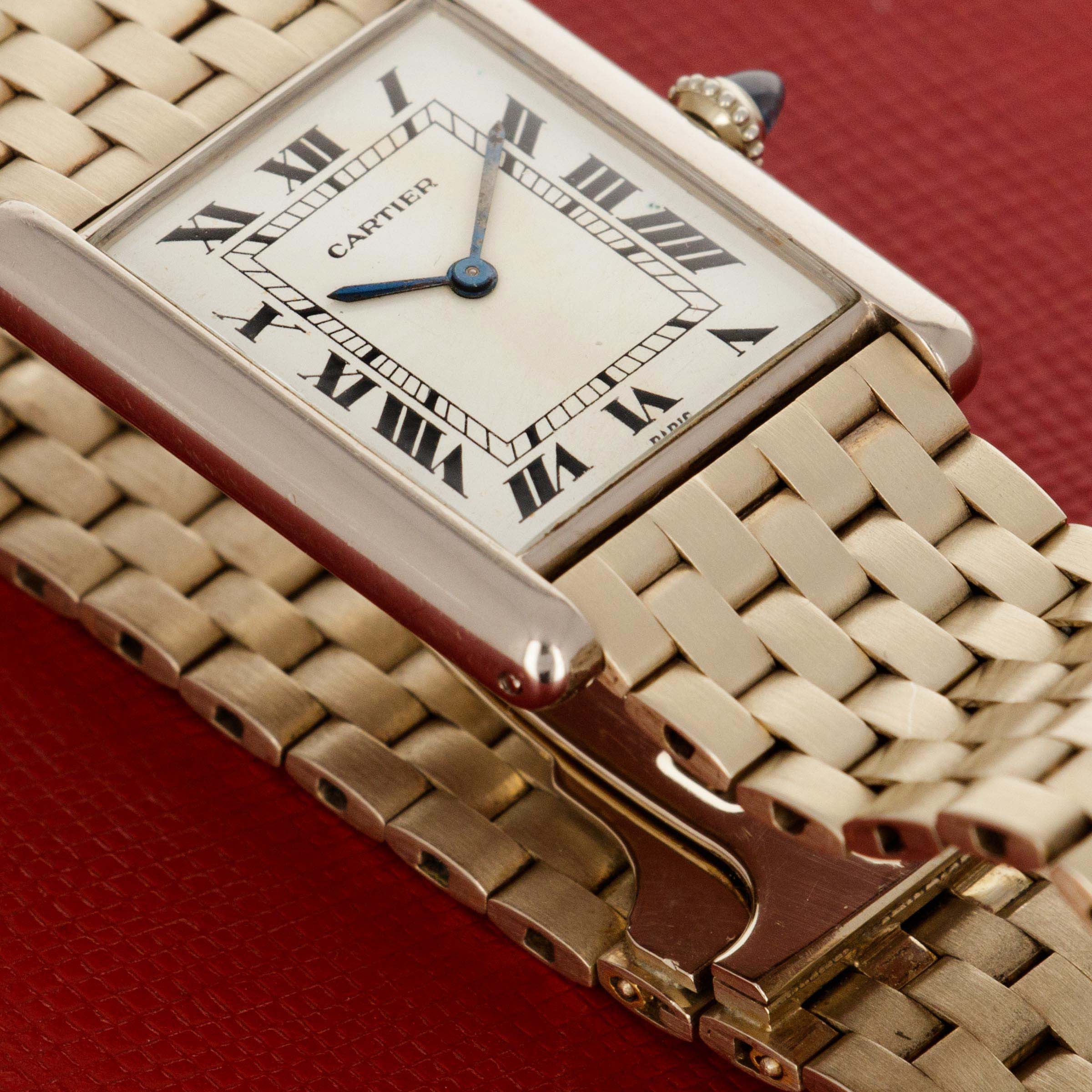 Cartier tank louis white cheap gold