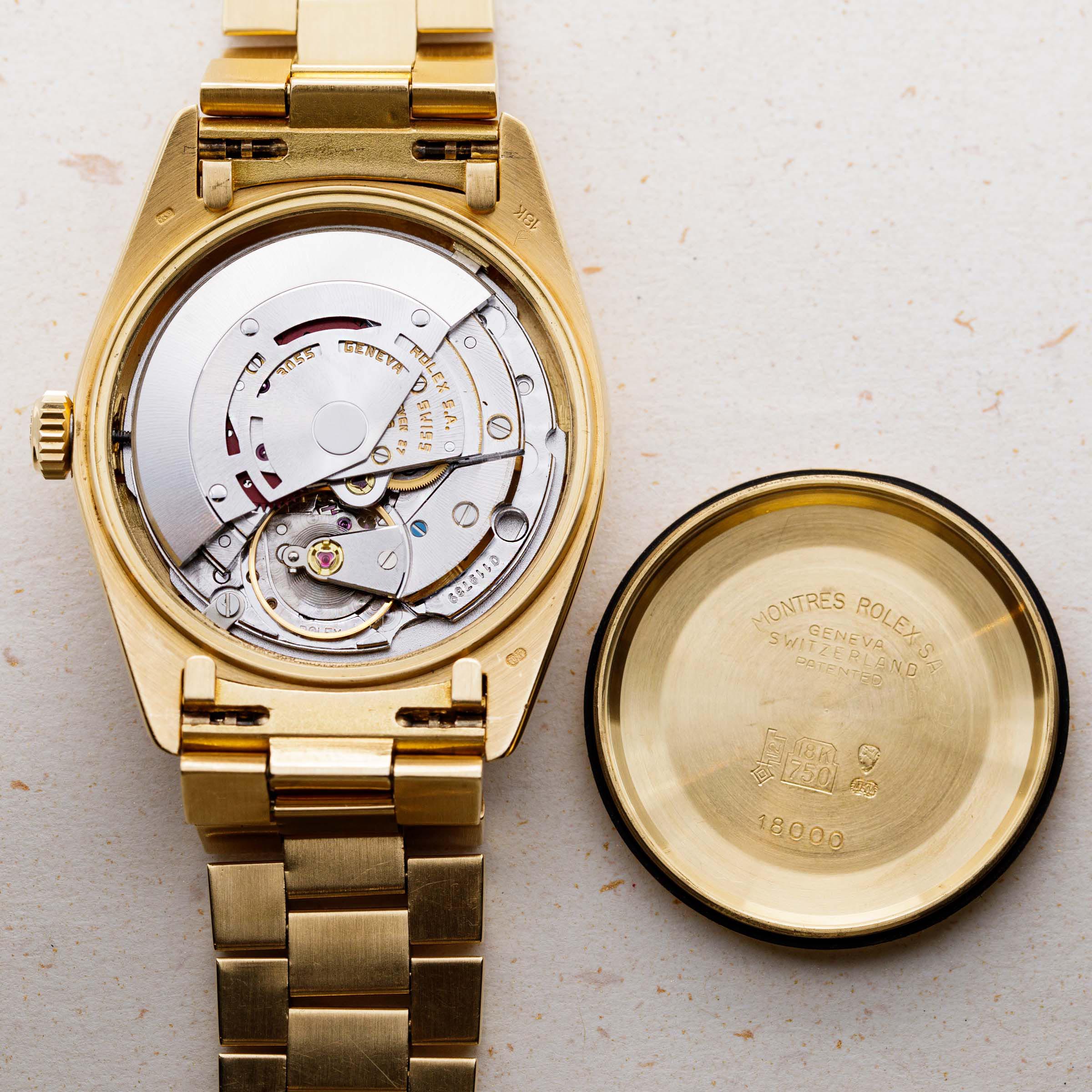 Rolex Day-Date 18038 Coral Dial 18k YG | Auctions | Loupe This