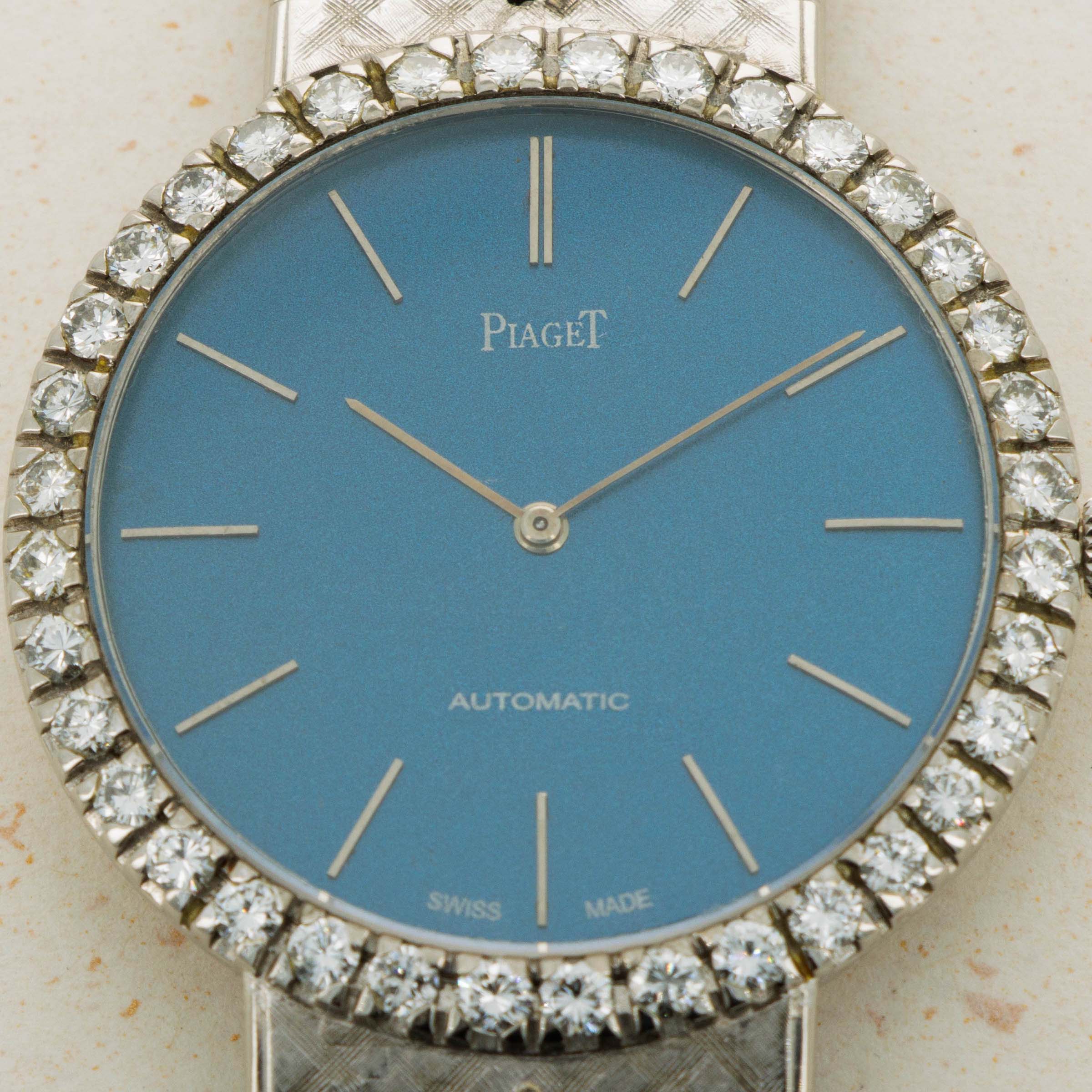 Piaget Automatic 12161 A3 18k WG Diamond Bezel Auctions Loupe This