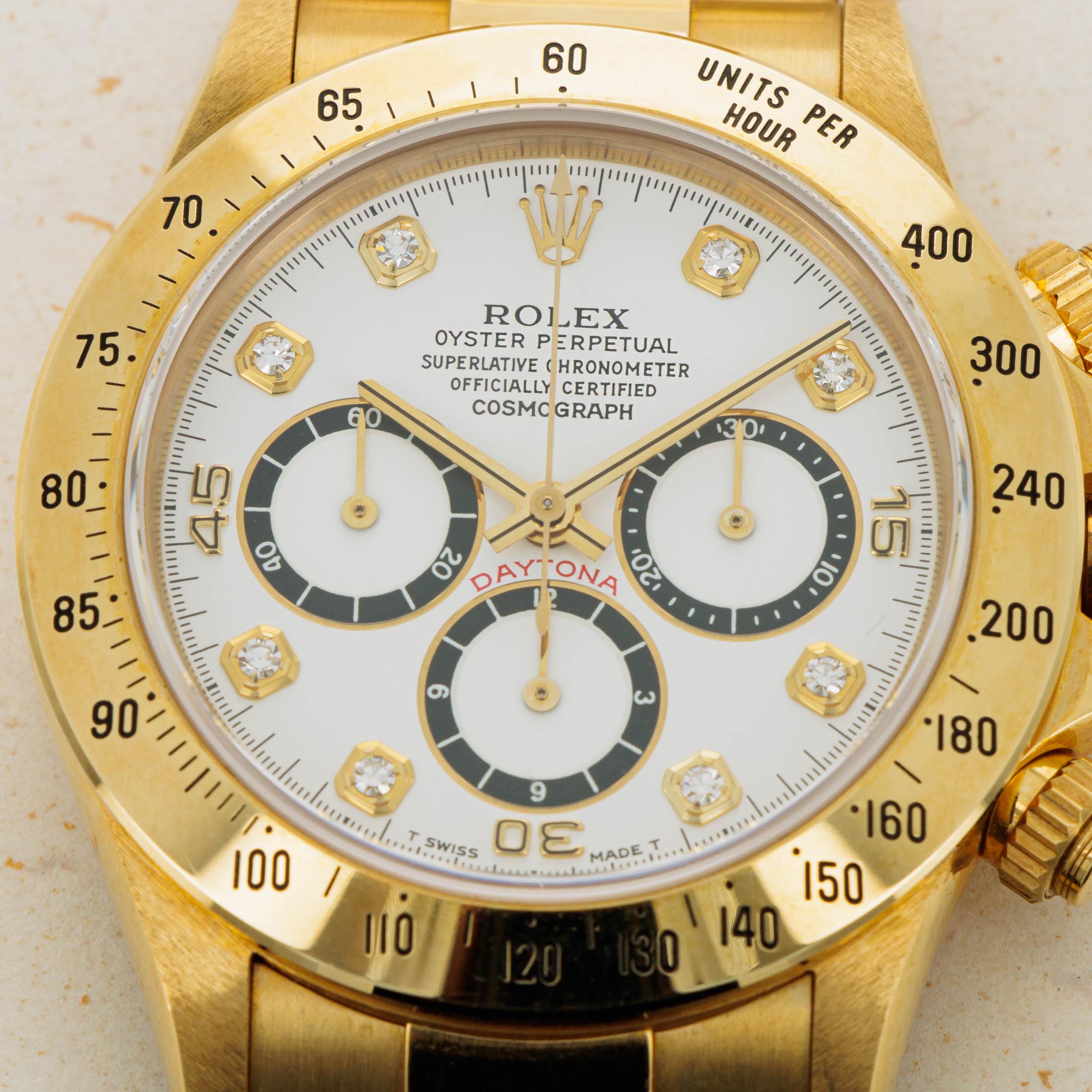 Rolex Daytona 16528 Zenith Movement White Diamond Dial 18k