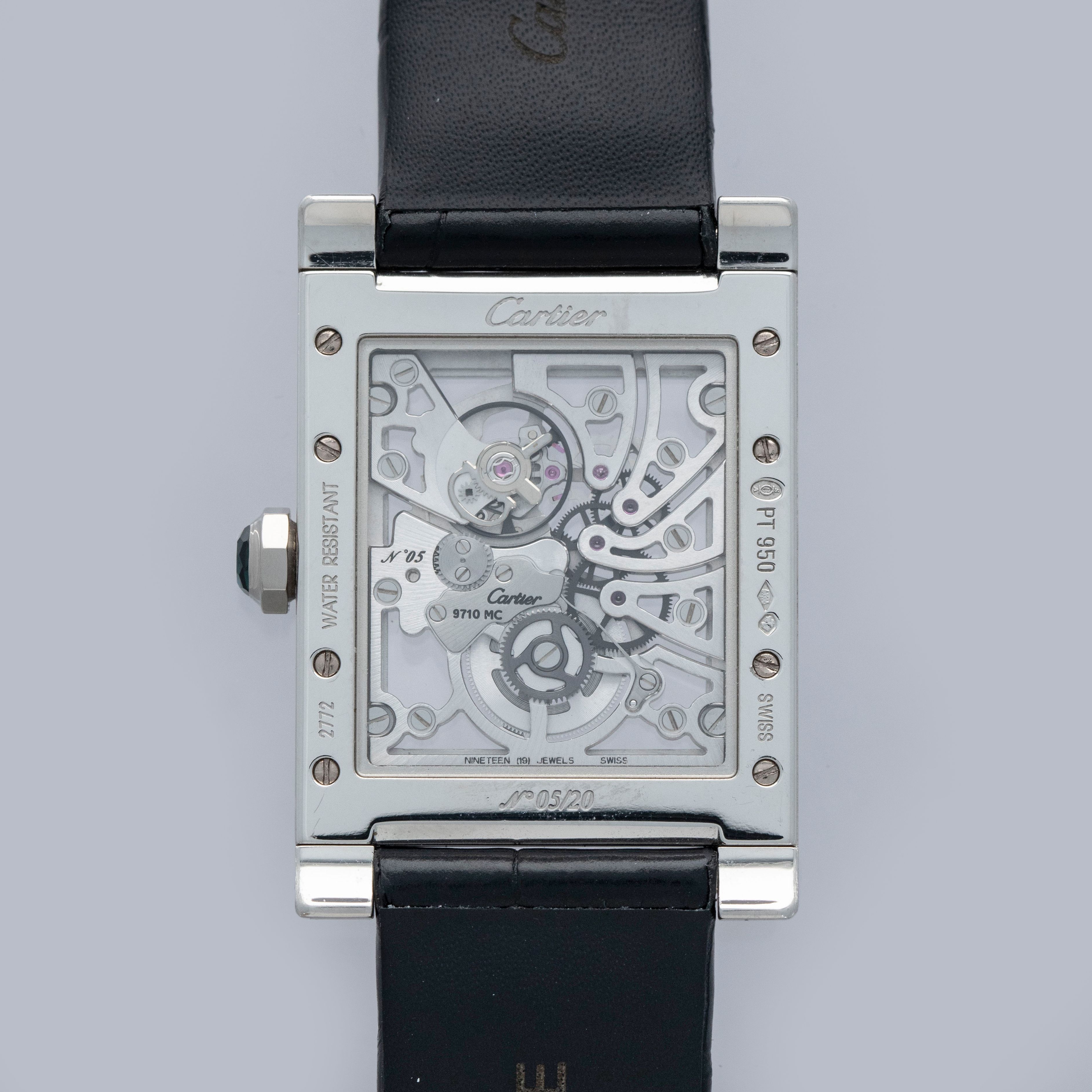 Cartier CPCP Tank a Vis Squelette 2772 Platinum | Auctions | Loupe