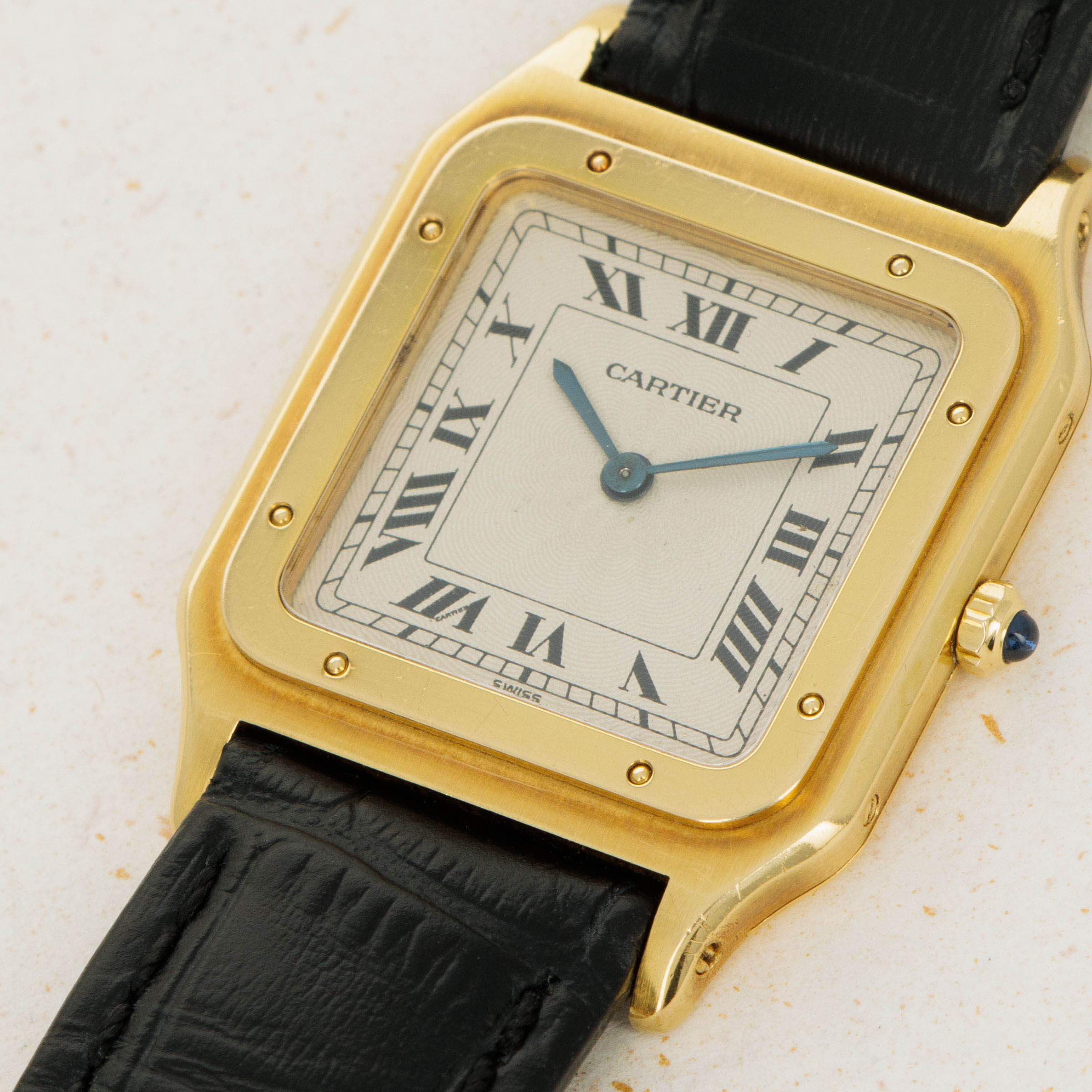 Cartier Santos Dumont 1576 18k YG Auctions Loupe This