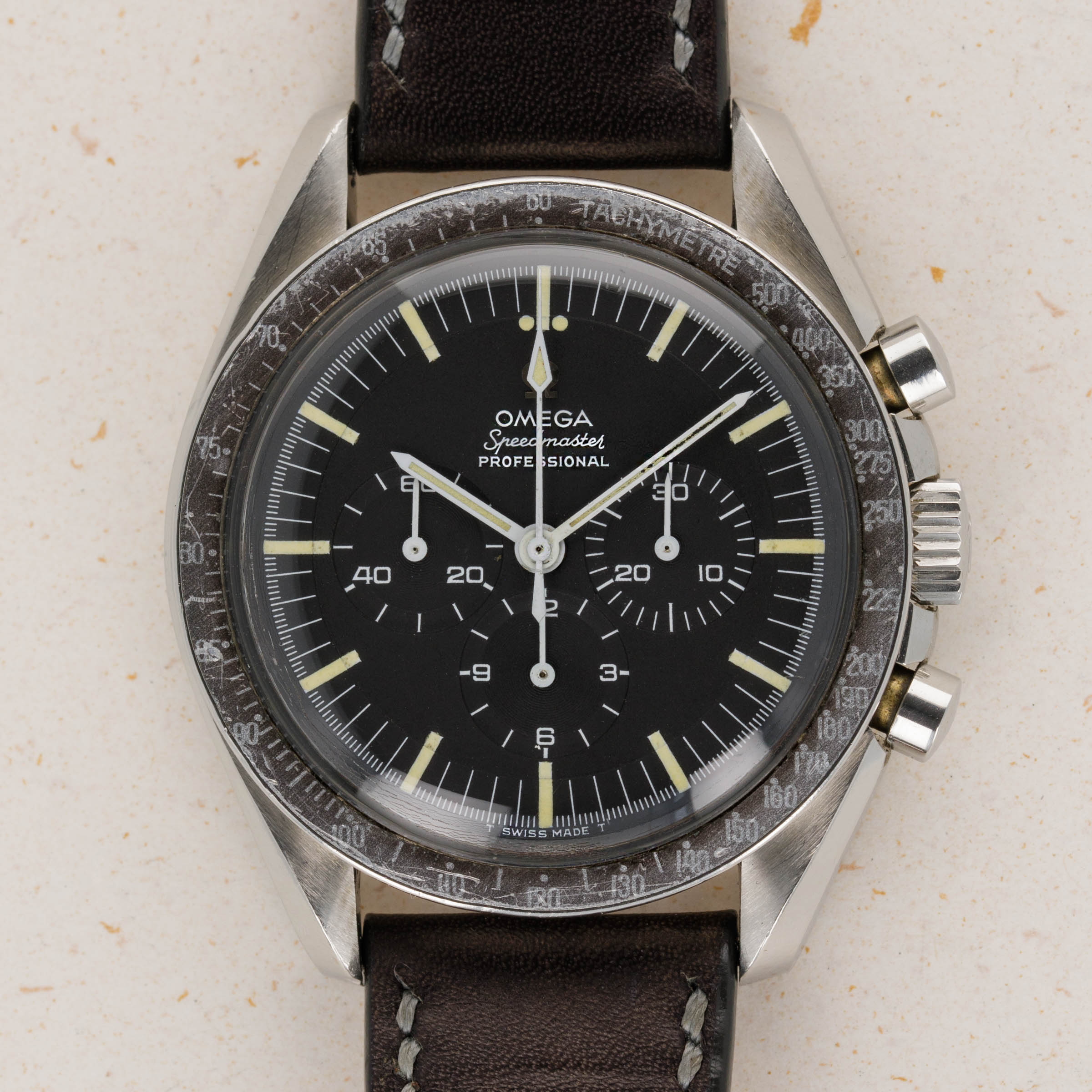 Omega Speedmaster Professional Pre Moon 105.012 66 Ghost DON Bezel Auctions Loupe This