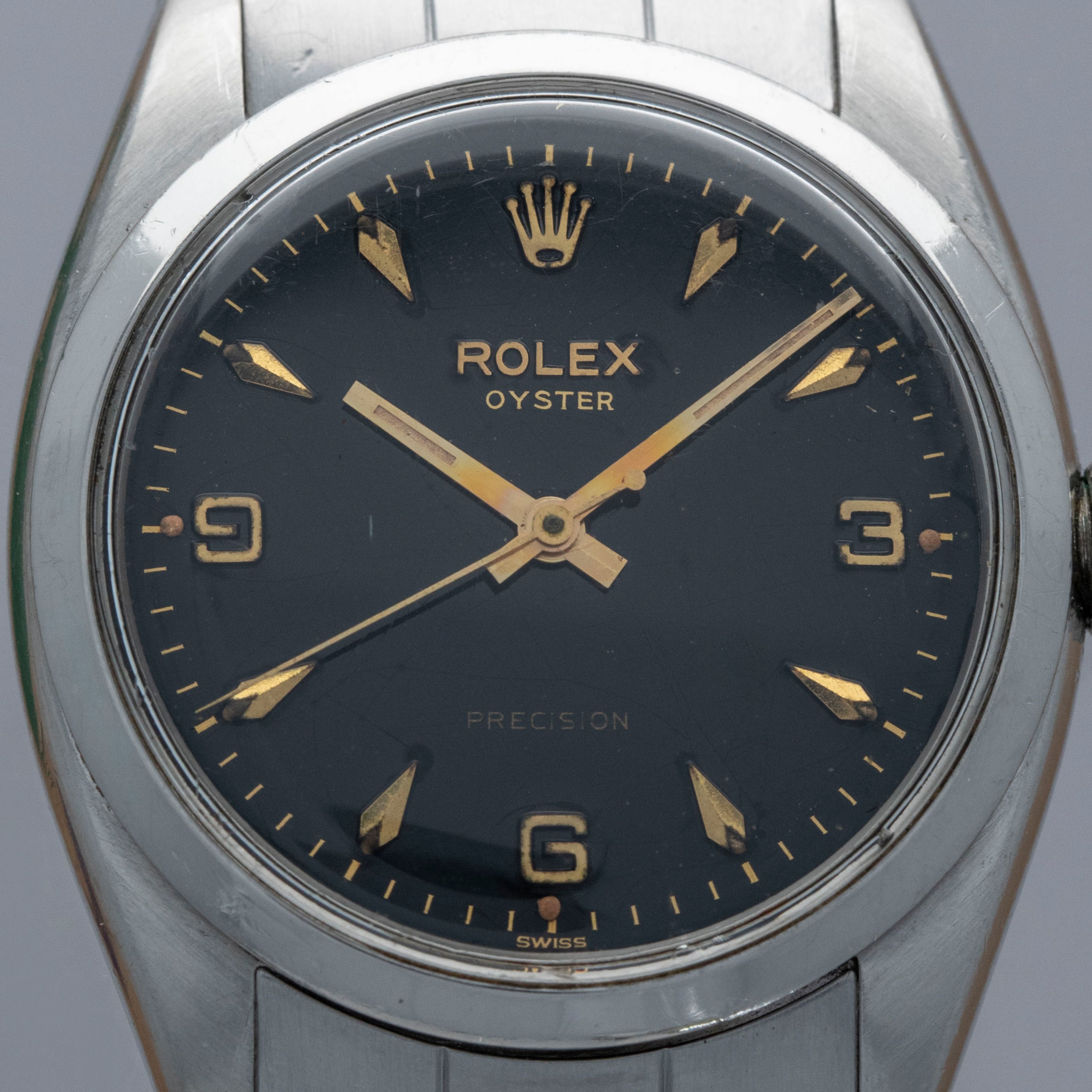 Rolex Oyster Precision 6426 Black Gilt Dial | Auctions | Loupe This