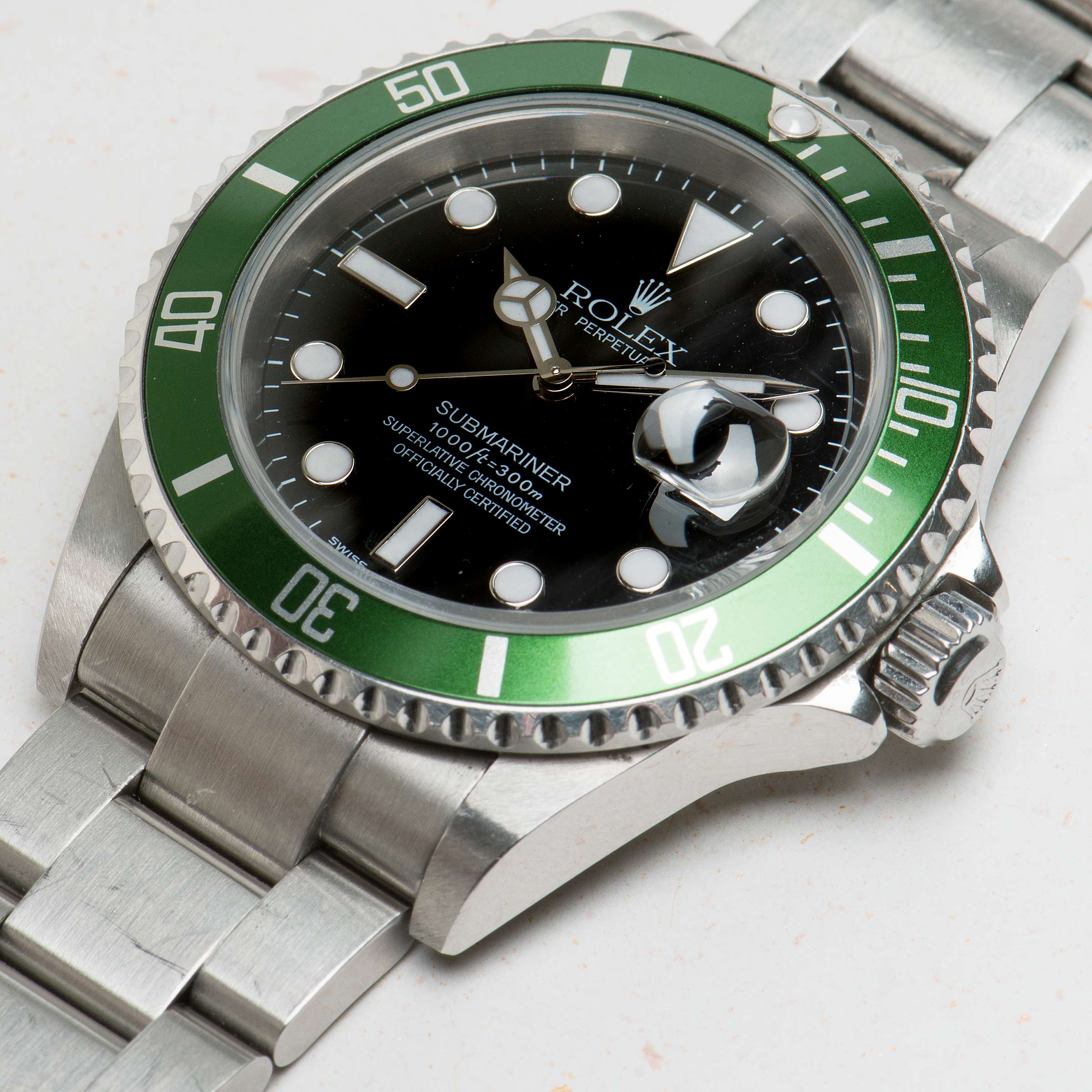 Rolex Submariner 16610LV Anniversary Green Flat Four Box and