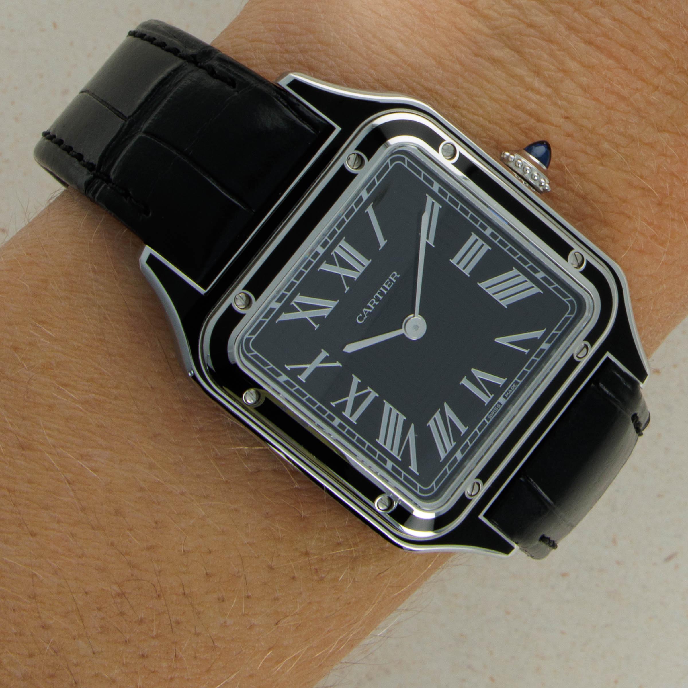 Cartier Santos Dumont Black Lacquered Steel Case WSSA0046