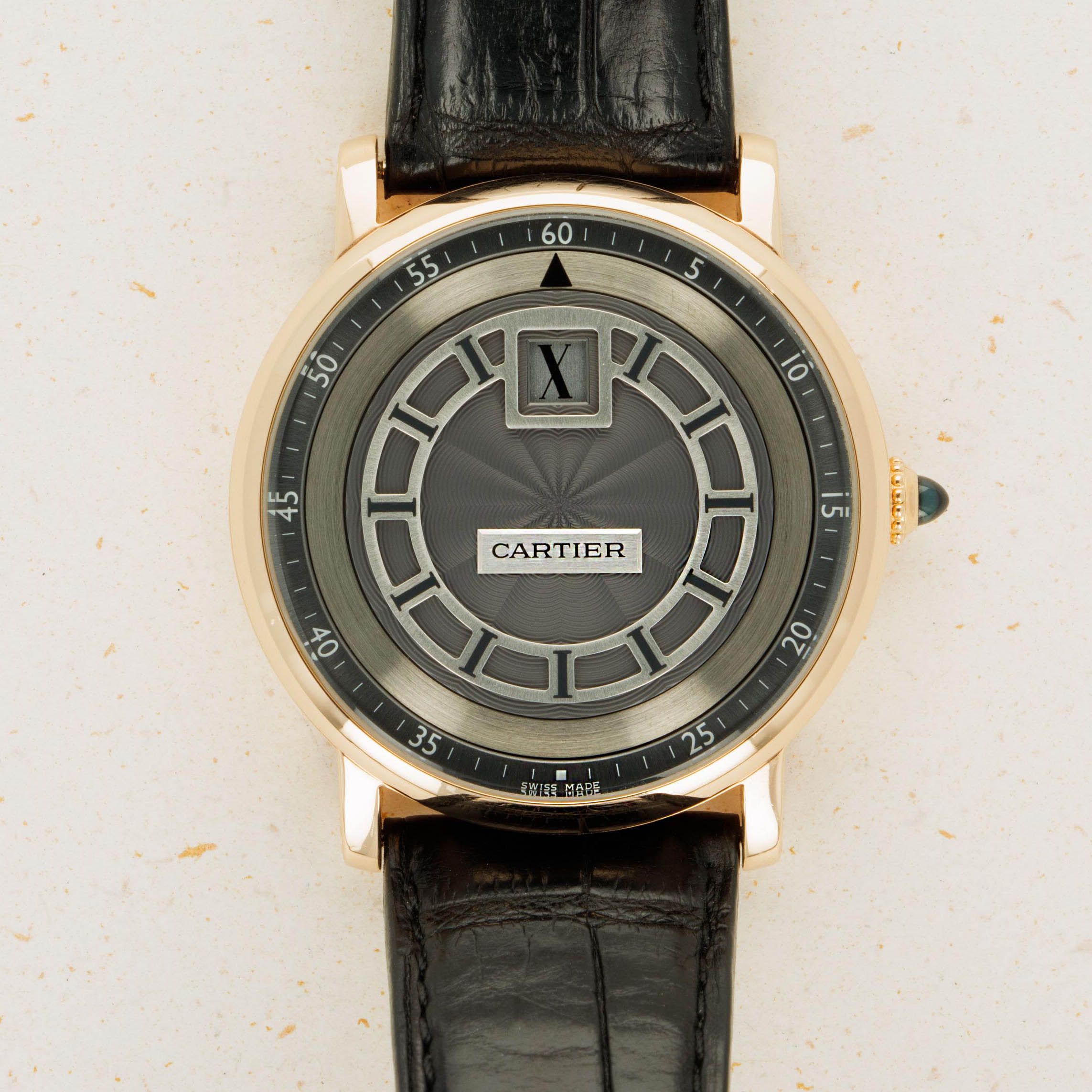 Cartier Rotonde de Cartier Jump Hour W1553751 18k RG Auctions