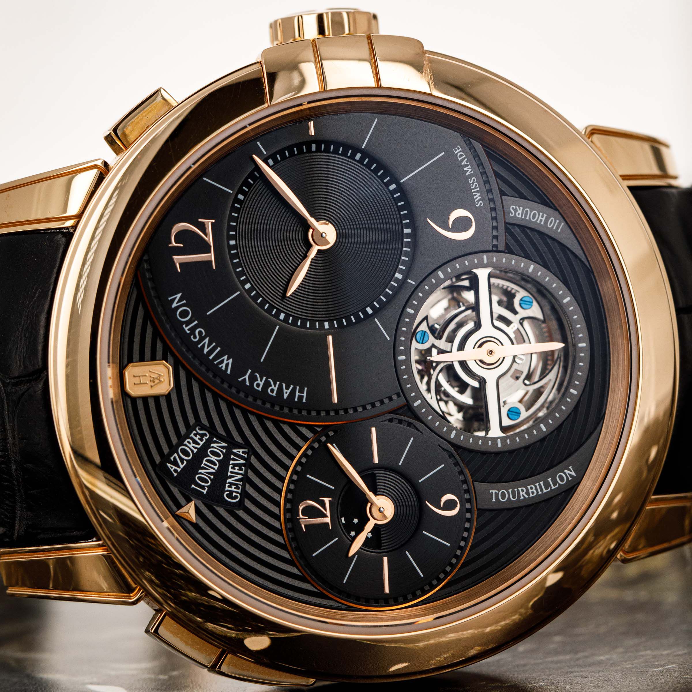 Harry Winston Midnight GMT Tourbillon 450/MATTZ45R Black Dial 18k