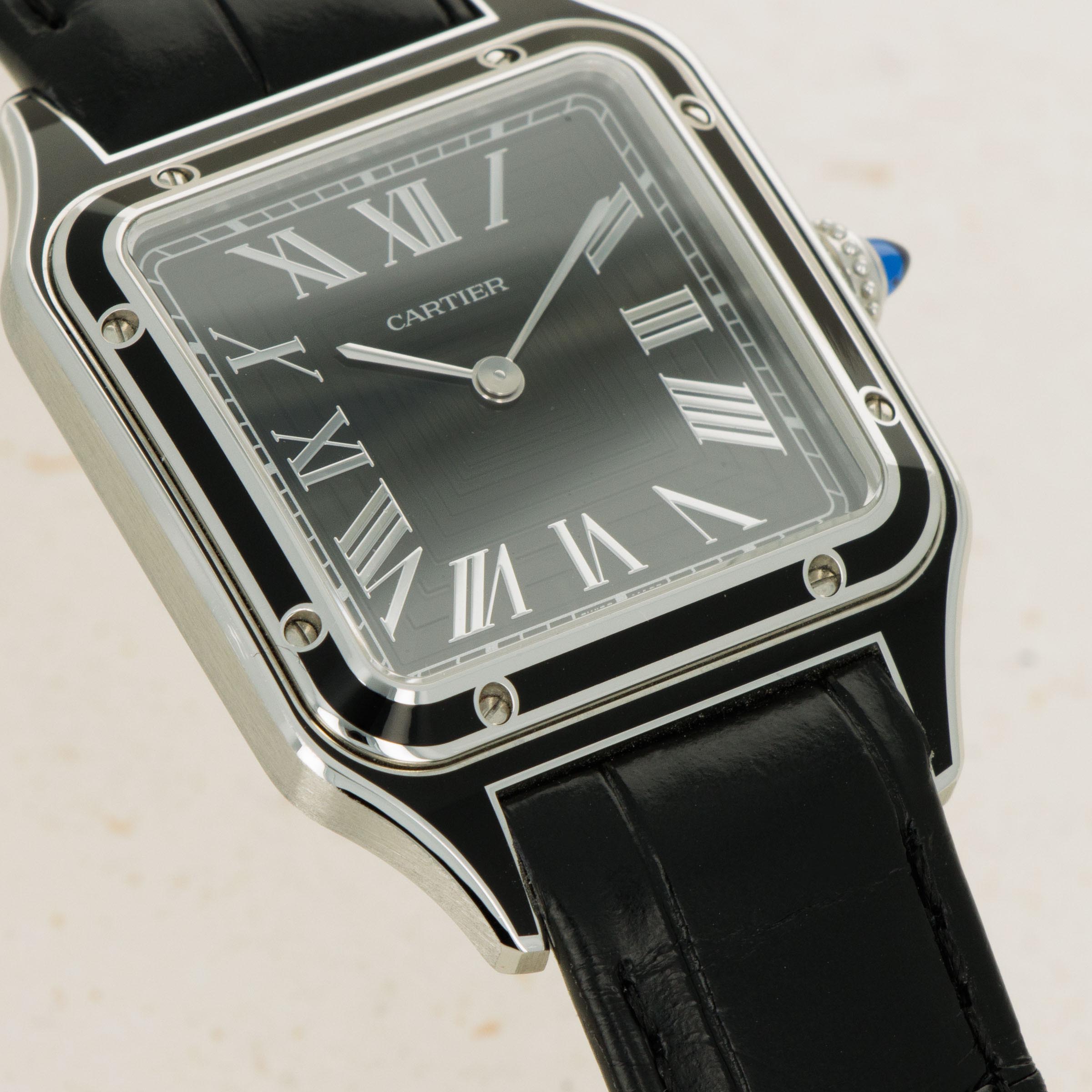 Cartier Santos Dumont Black Lacquered Steel Case WSSA0046