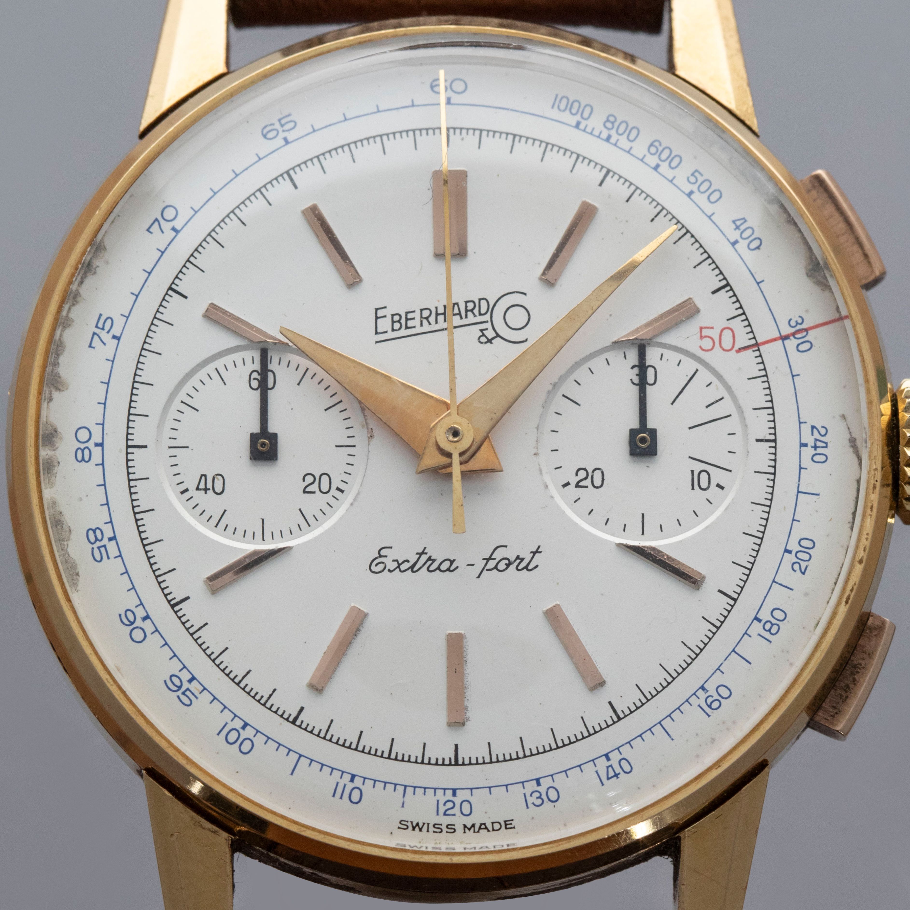 Eberhard Extra-Fort Chronograph 14801 18k YG | Auctions | Loupe This