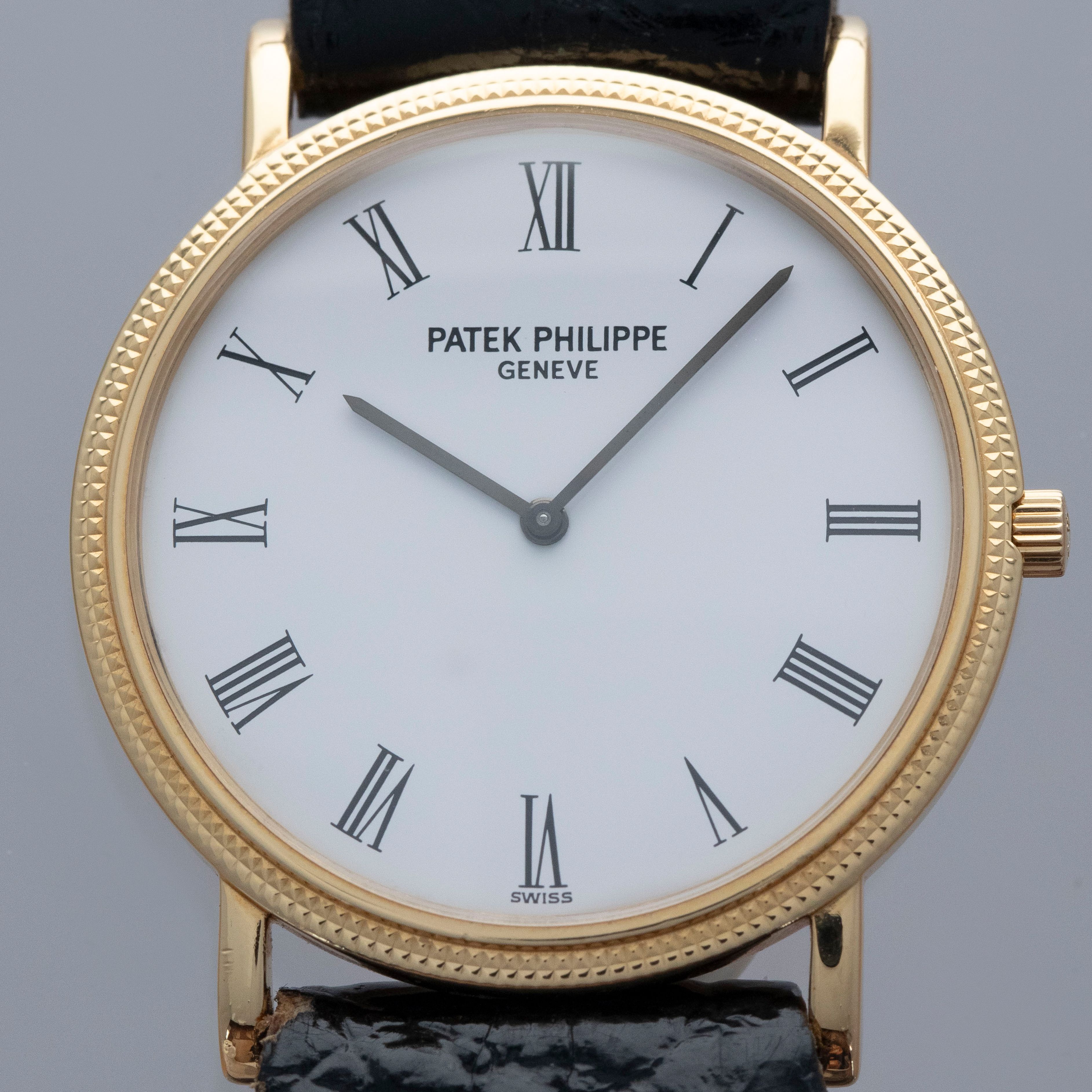 PATEK PHILIPPE EXTRA-THIN CALATRAVA 3520D WHITE ROMAN DIAL 18K YG