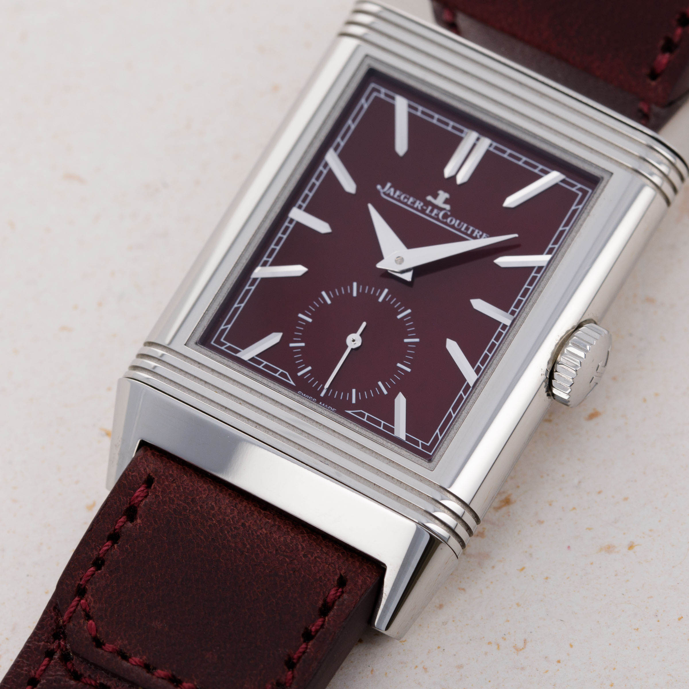 Jaeger LeCoultre Reverso Tribute Monoface Small Seconds Burgundy