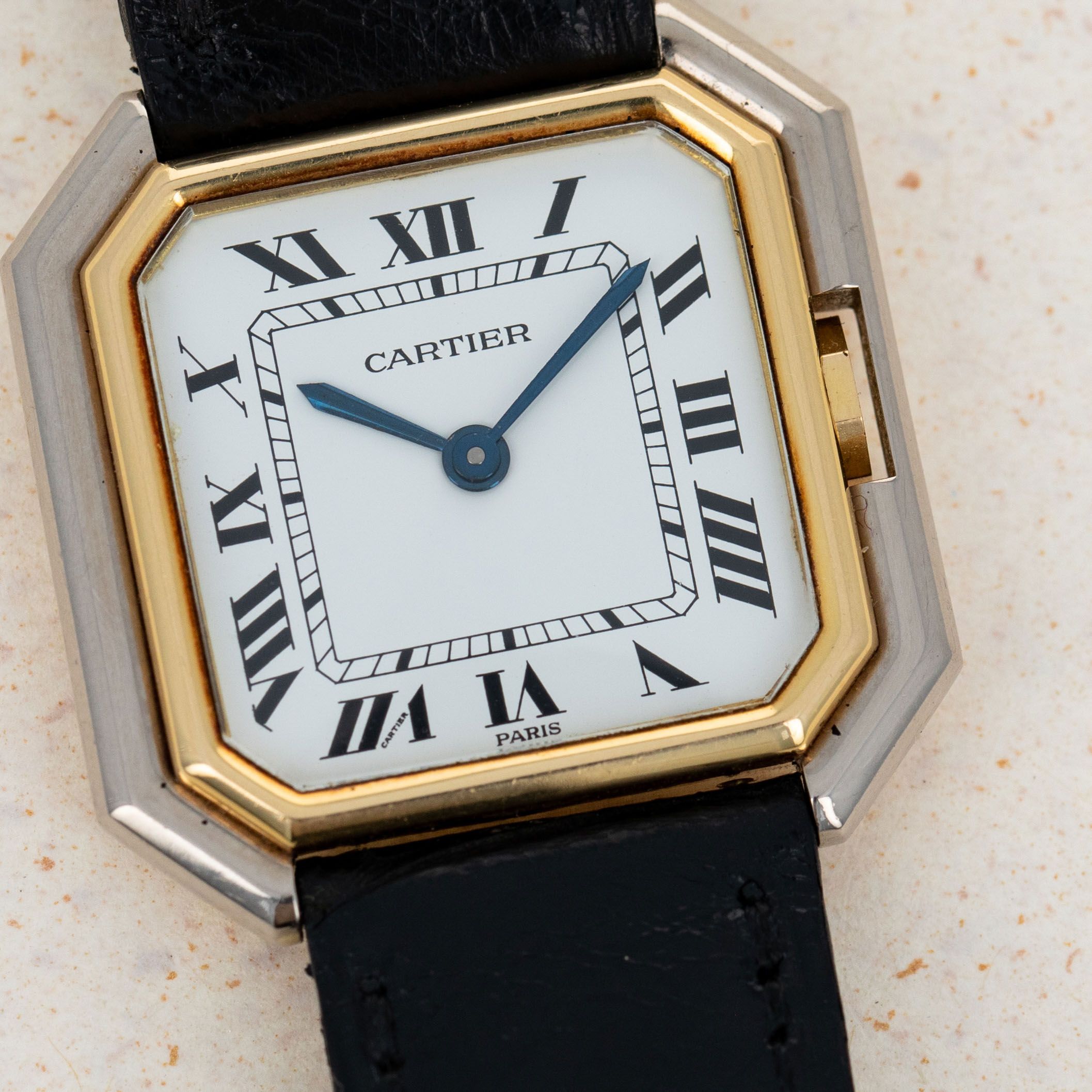 Cartier Tank Ceinture 7820 18K WG YG Auctions Loupe This