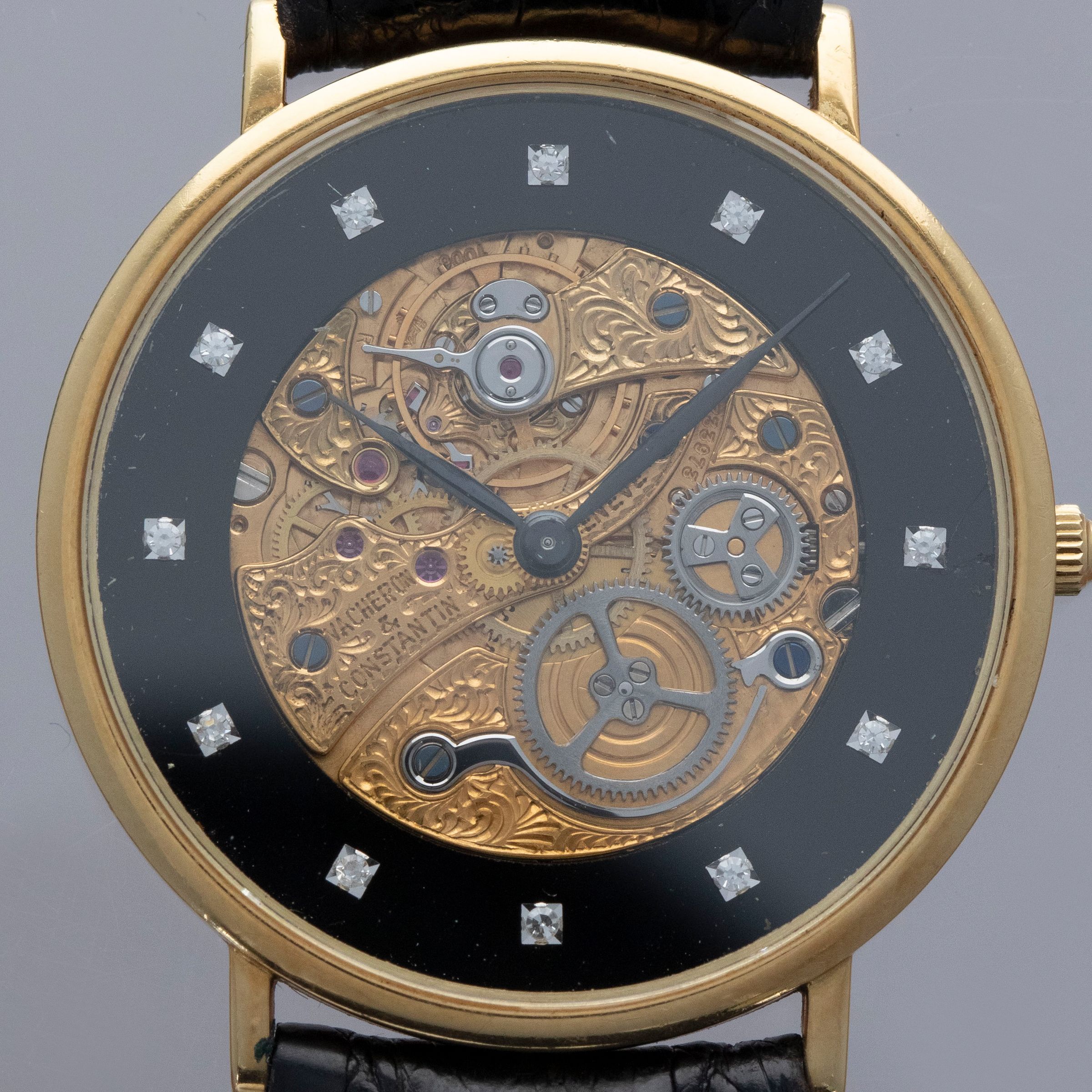 Vacheron Constantin Patrimony Skeletonized Onyx Diamond Dial 18k