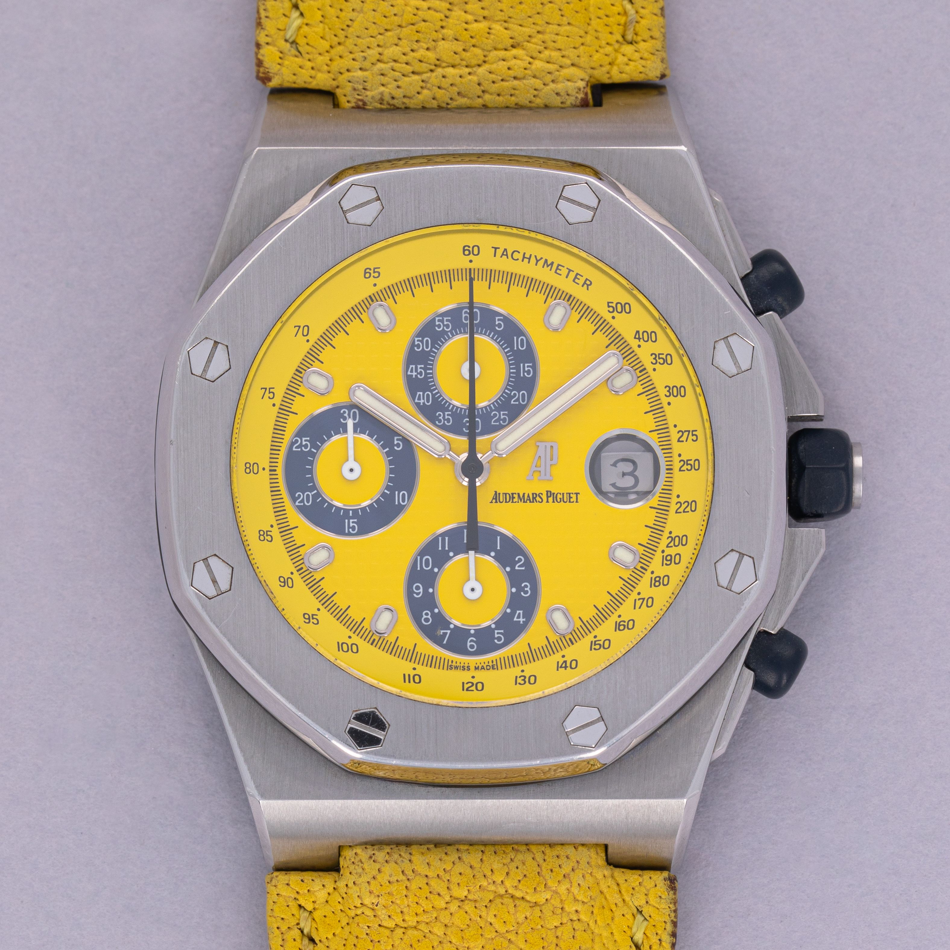 Audemars Piguet Royal Oak Offshore 25770ST Yellow Dial Stainless Steel ...