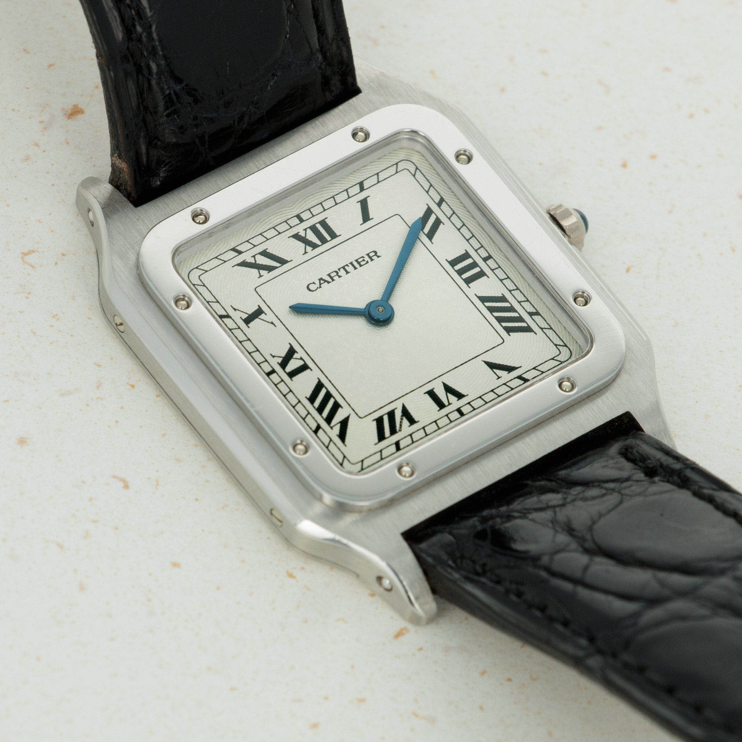 Cartier Platinum Santos Mechanical Wind 1575 1 Auctions Loupe This