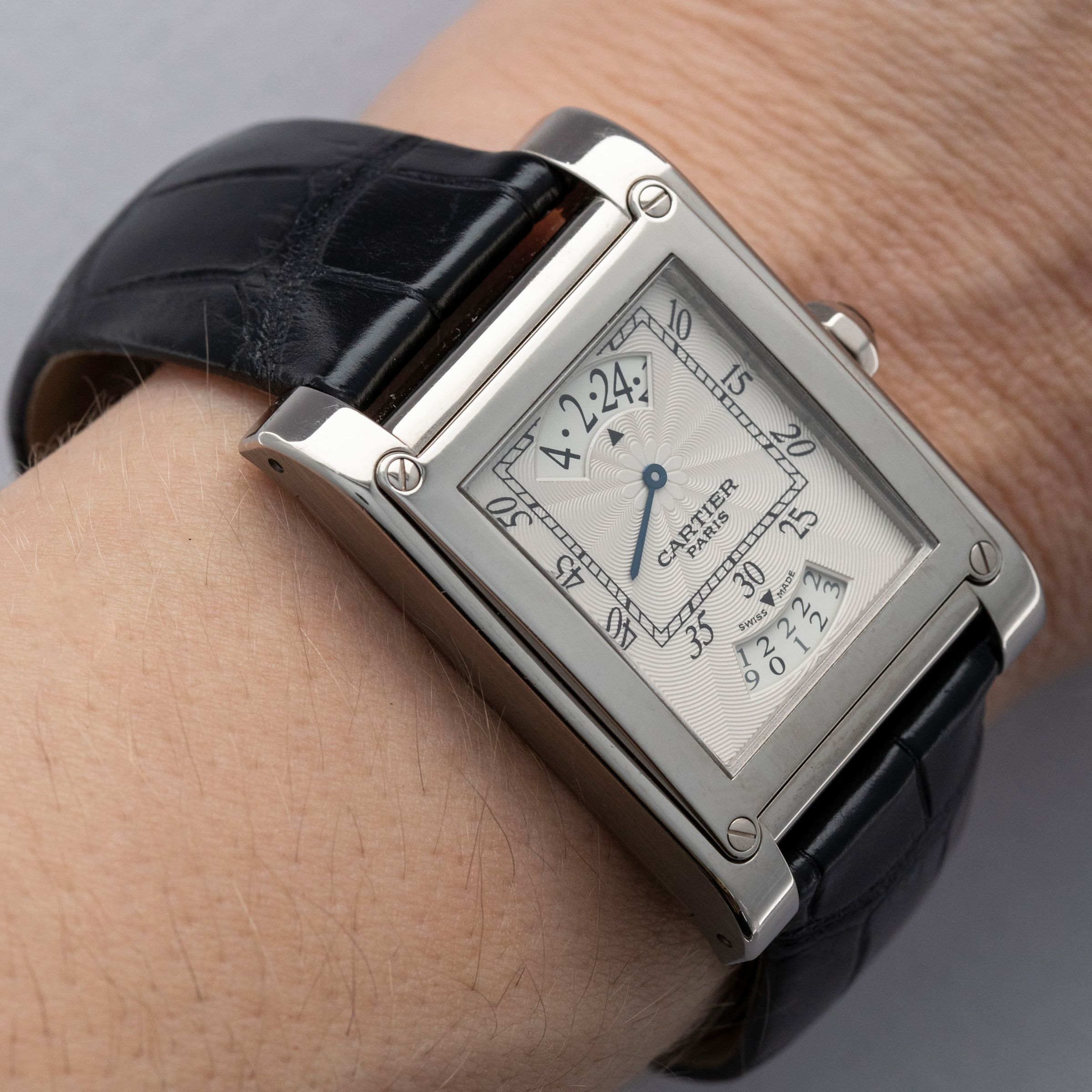 Cartier CPCP Tank a Vis Wandering Hours 2554 18k WG | Auctions