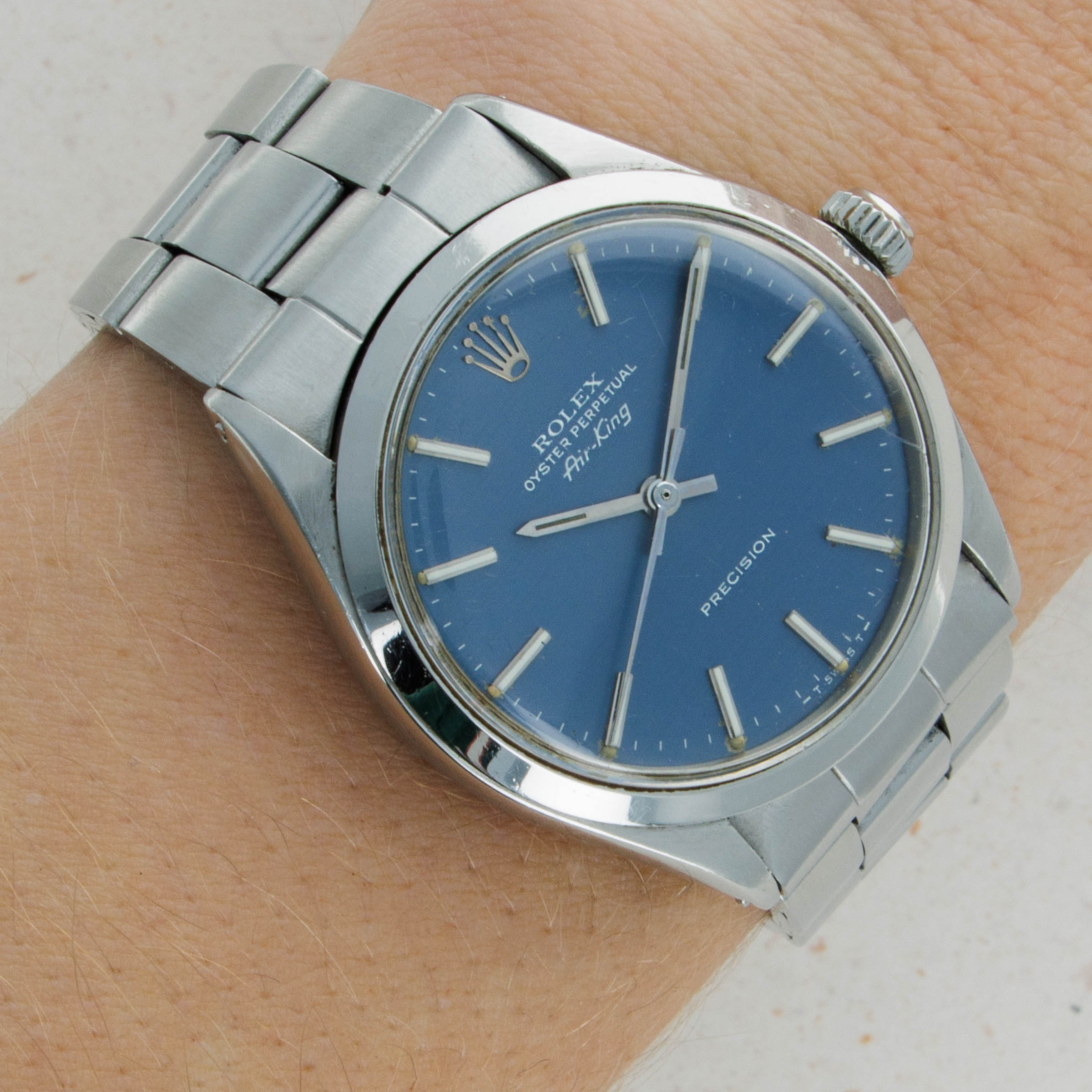 Rolex air king 5500 blue dial new arrivals