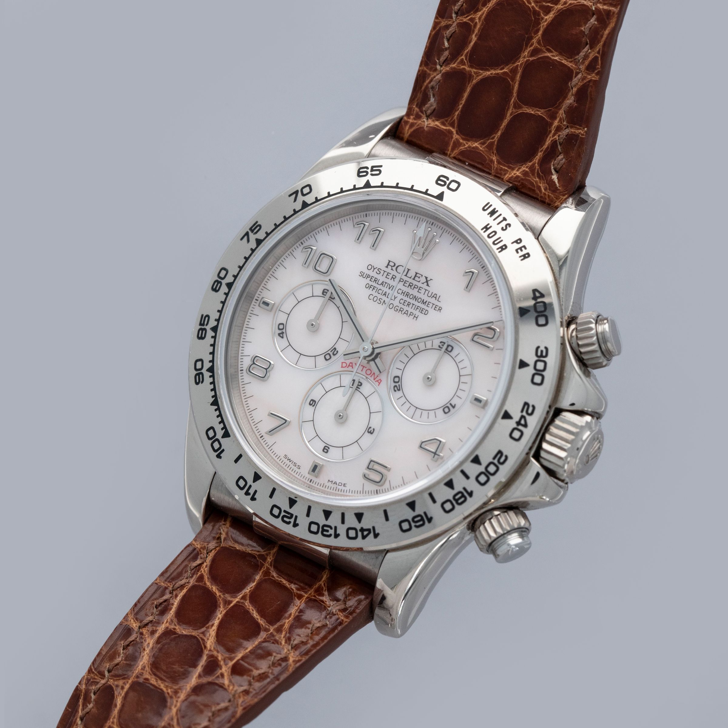 Rolex Cosmograph Daytona 16519 Zenith Movement MOP Arabic Dial 18k